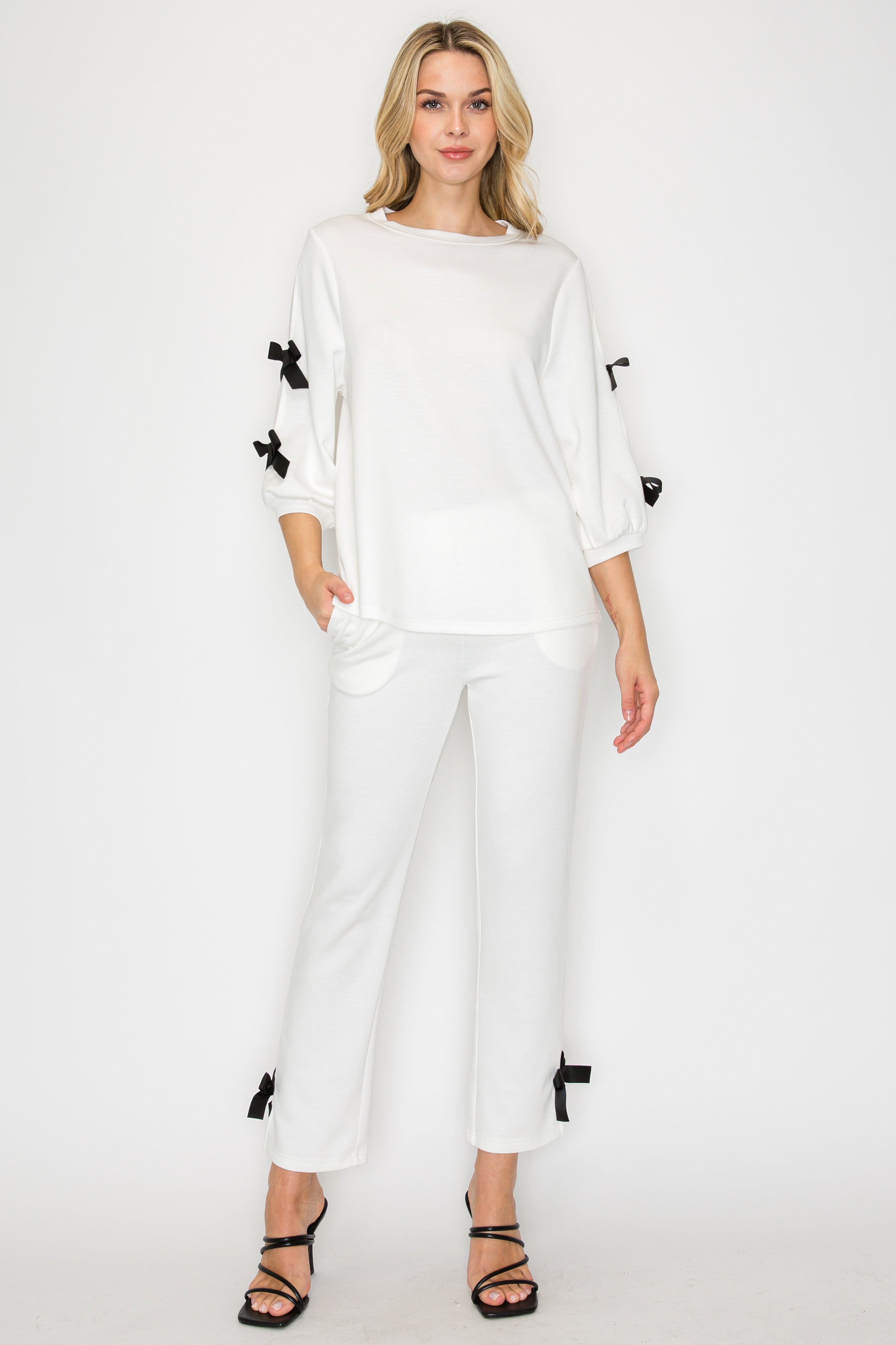 Jelina Knit Pant with Ribbons