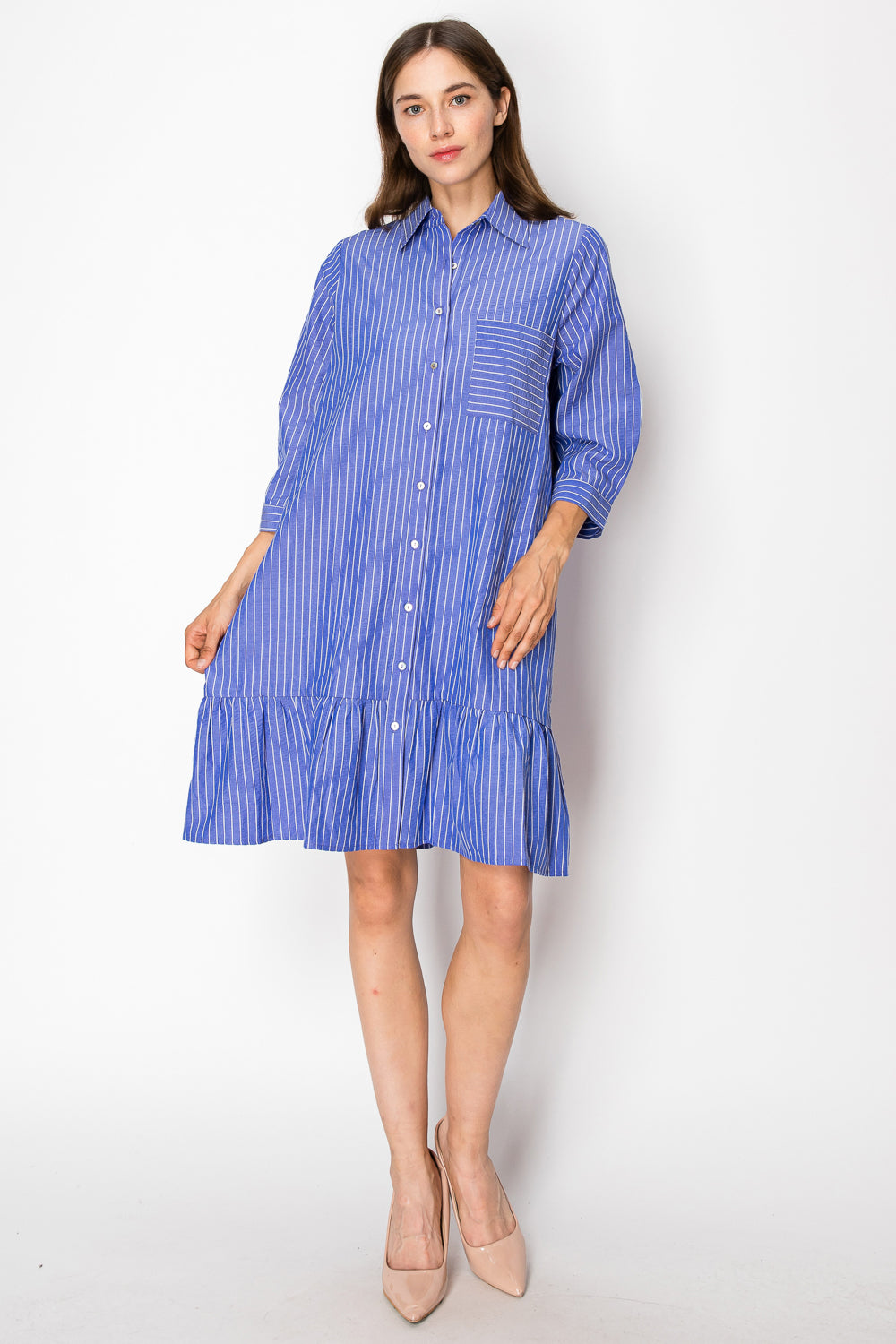 Jaelynn Cotton Pinstripe Dress