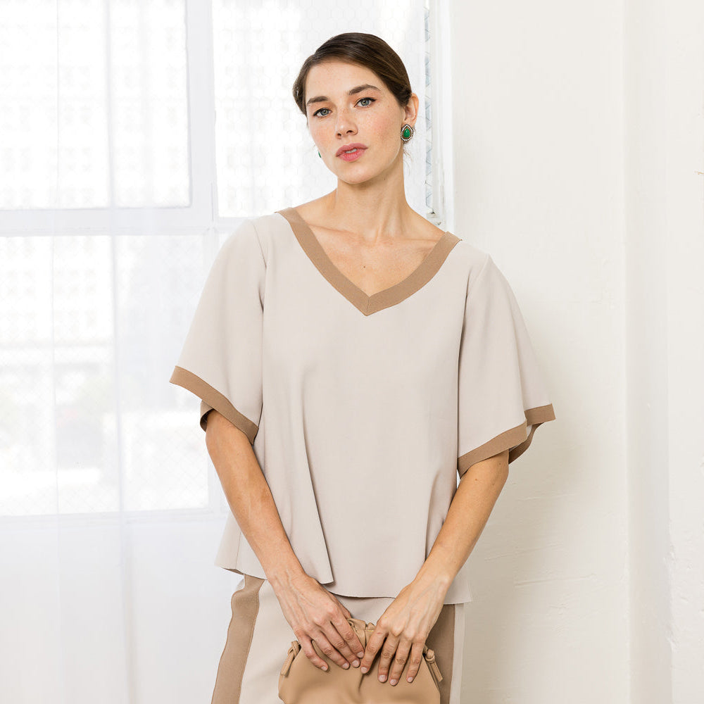 Kate Stretch Knit Crepe Top