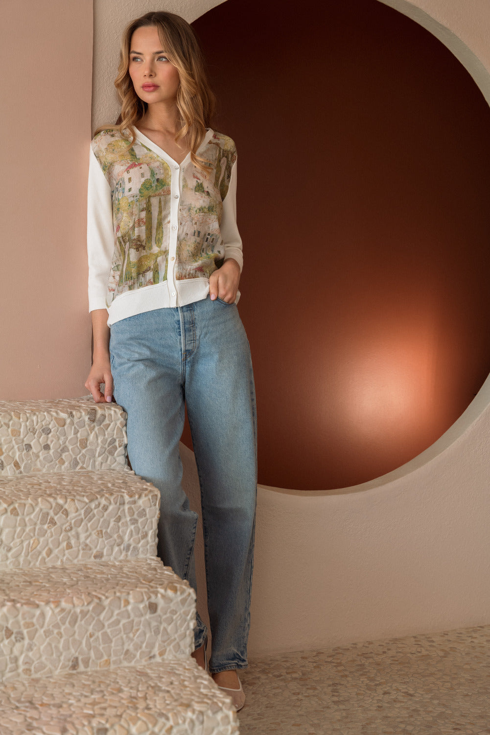 Joah Knitted Print Cardigan