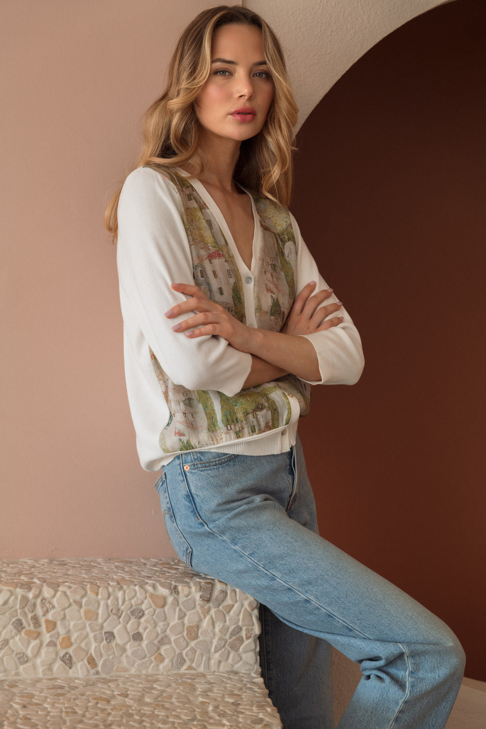 Joah Knitted Print Cardigan