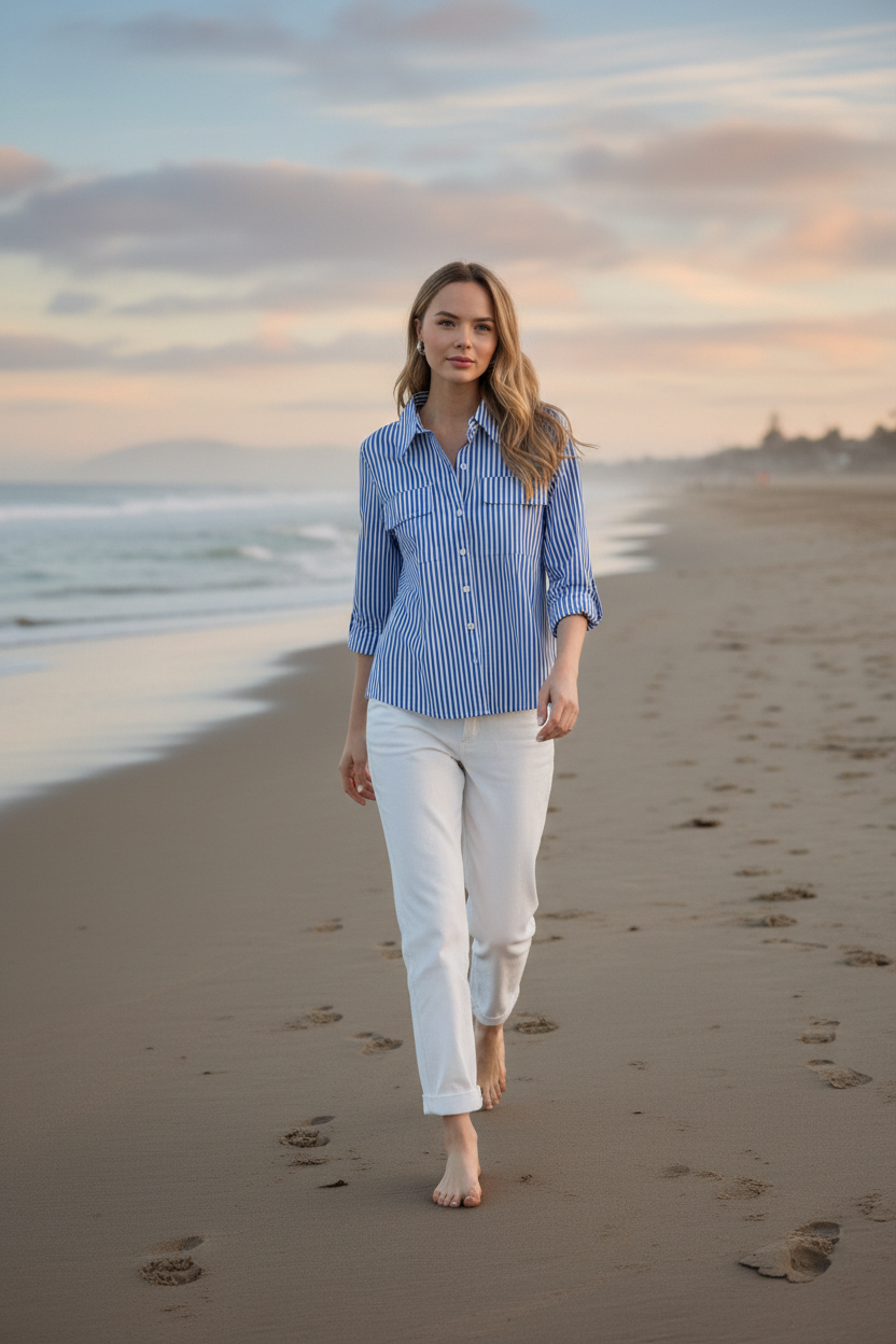 Jenn Shirt with Pleating Details