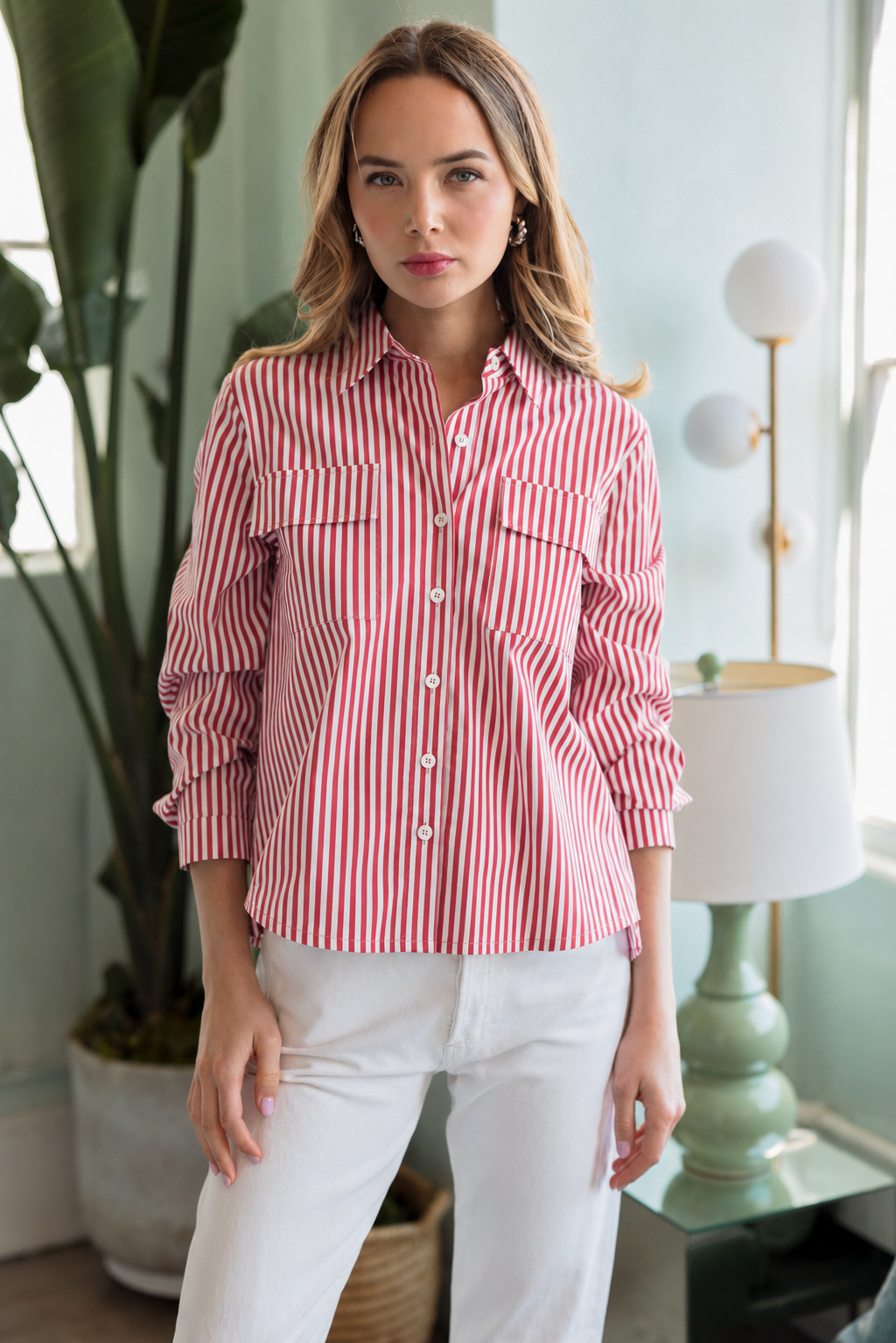 Jenn Shirt with Pleating Details