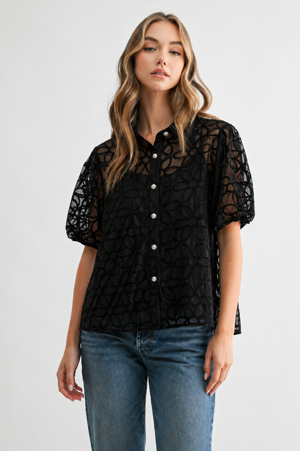 Jarytzy Sheer Chiffon Top with Inside Tank