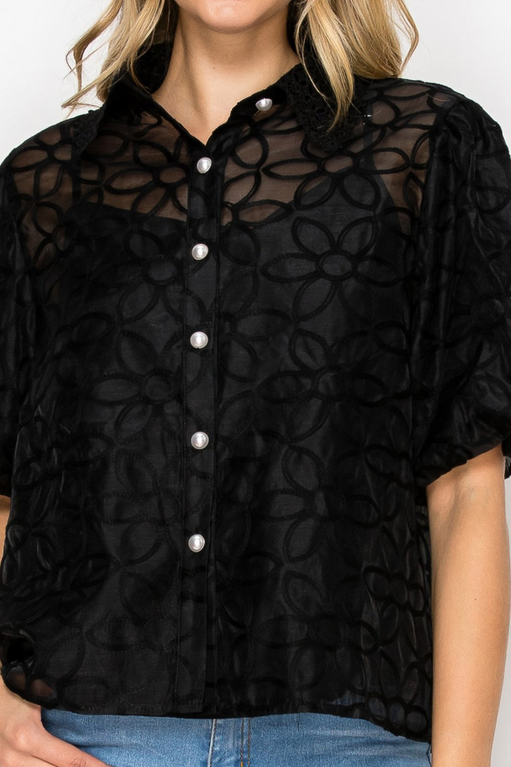 Jarytzy Sheer Chiffon Top with Inside Tank