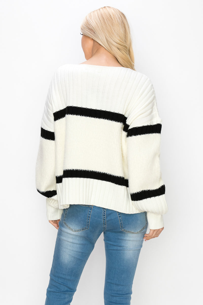 Siella Sweater Mixed with Ribbed Knit