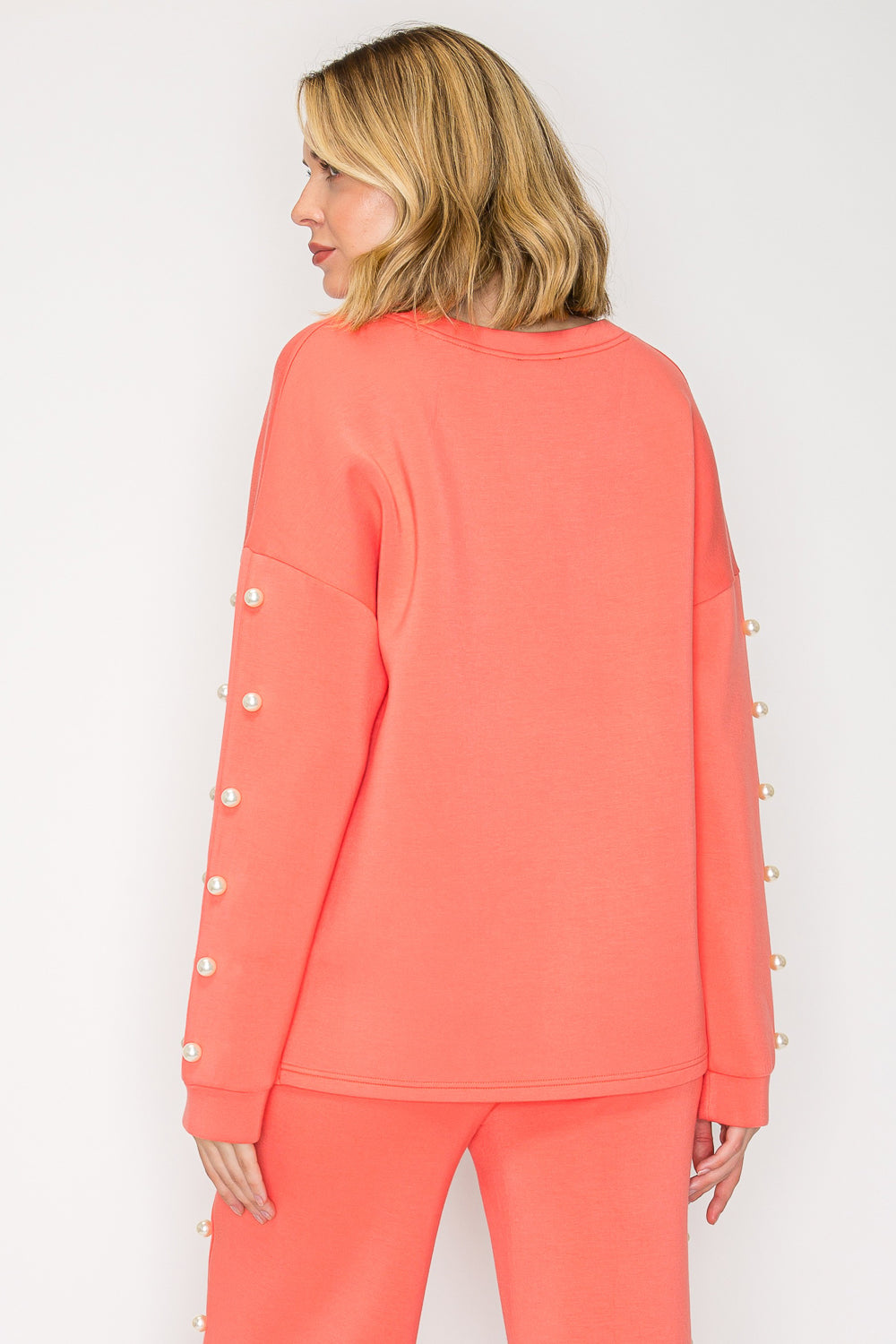 Katri Stretch French Scuba Pearl Top