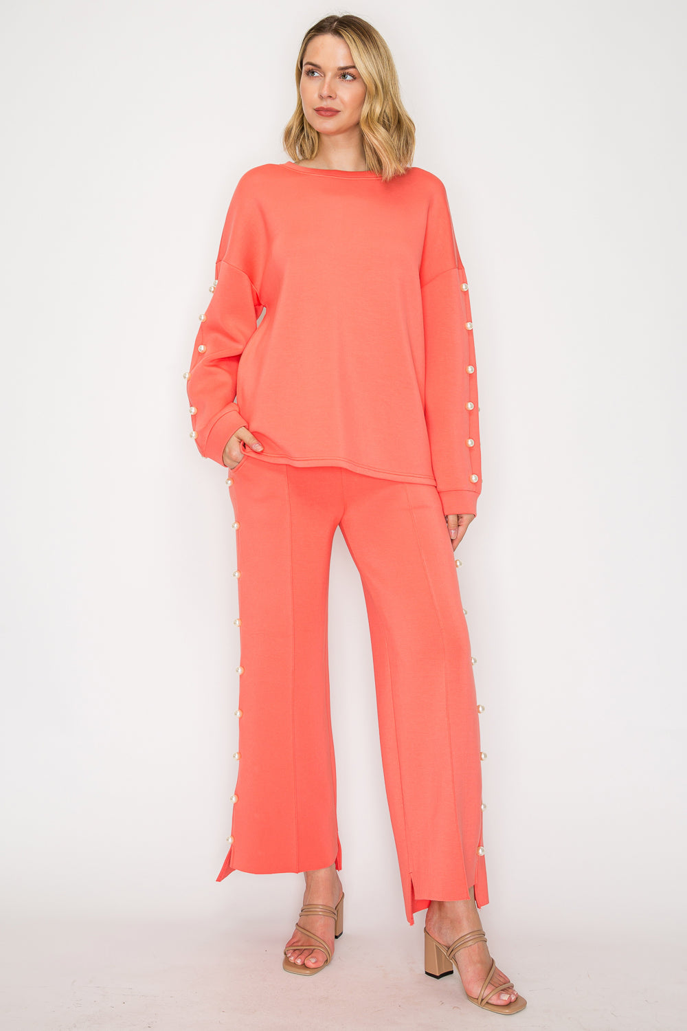 Katri Stretch French Scuba Pearl Top