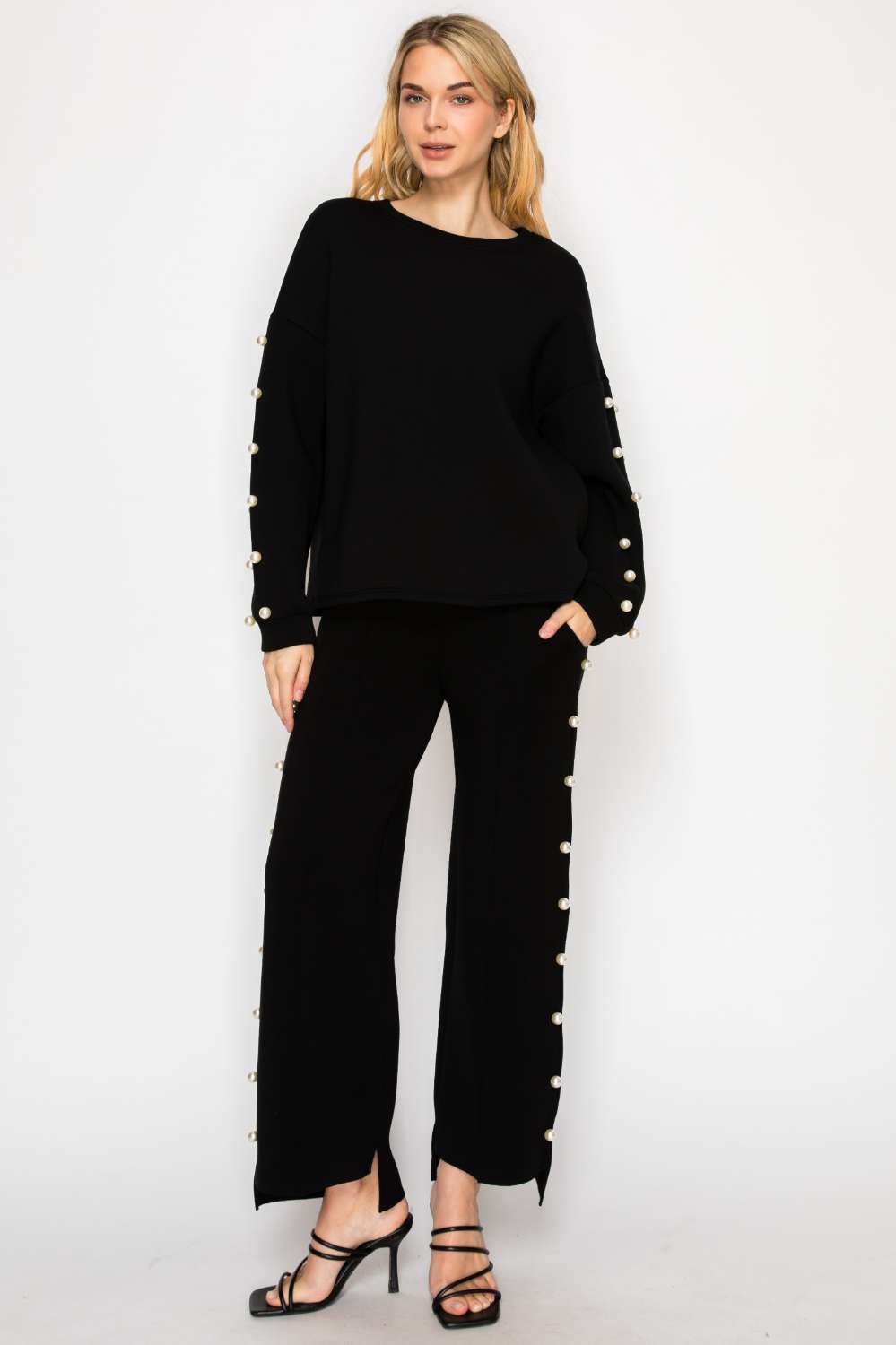 Katri Stretch French Scuba Pearl Top