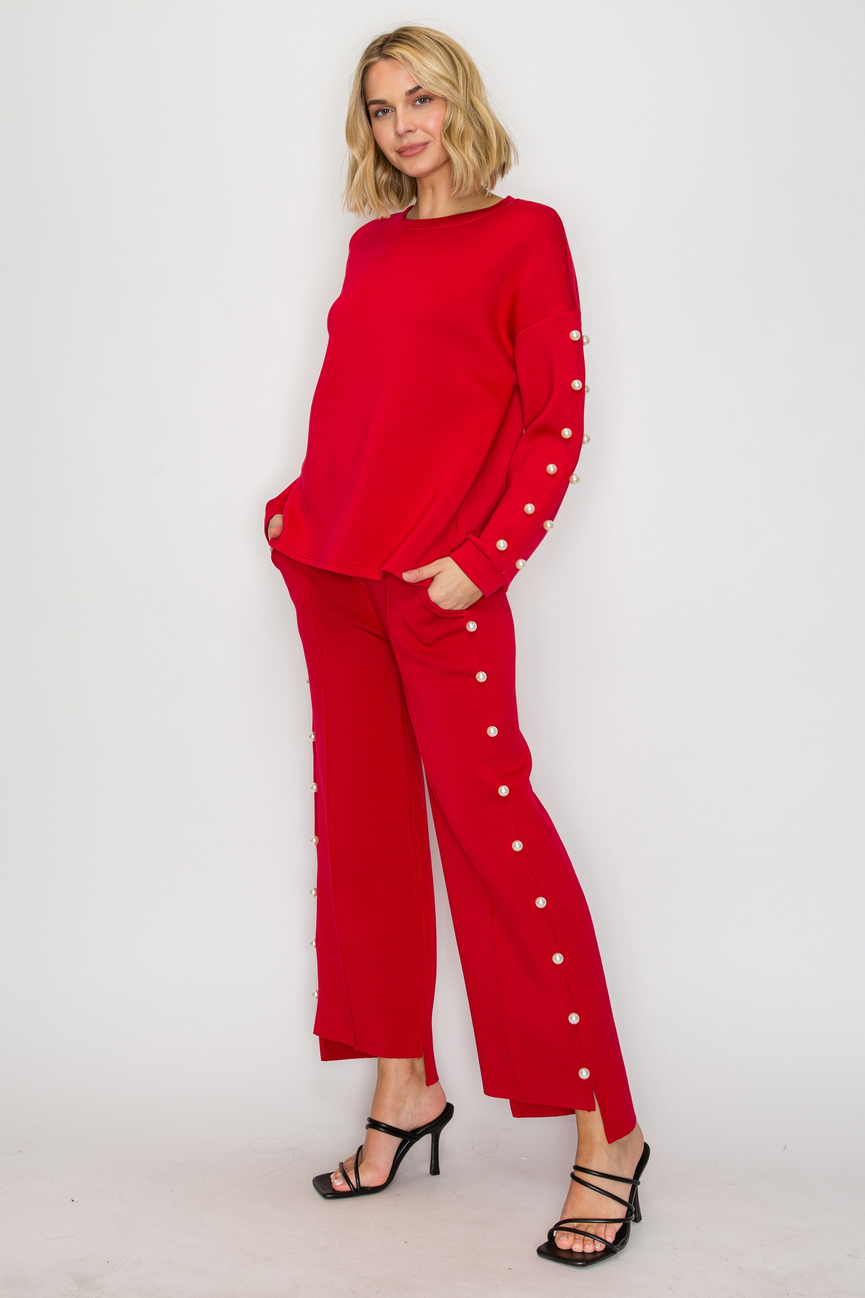 Katri Stretch French Scuba Pearl Top