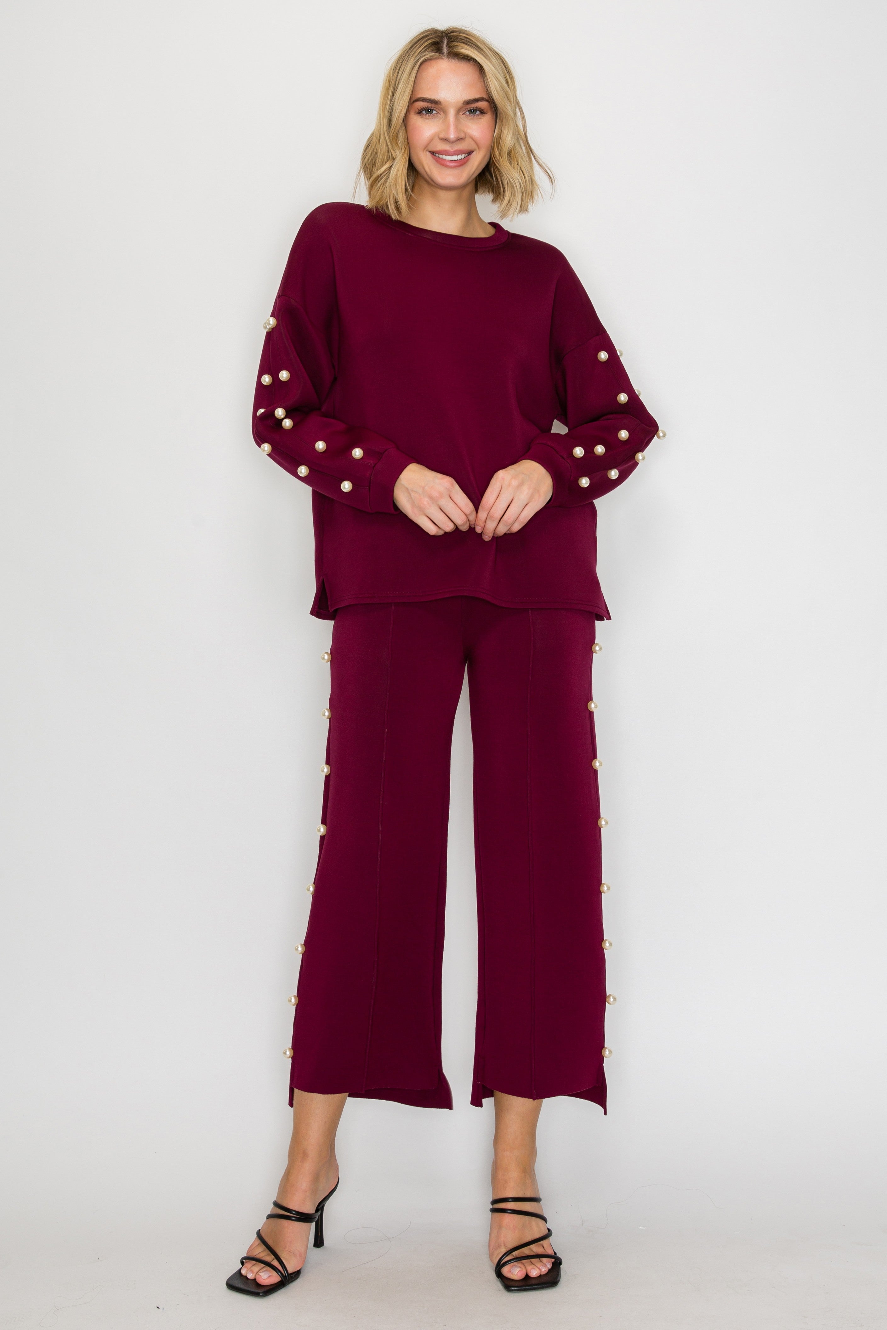 Katri Stretch French Scuba Pearl Top