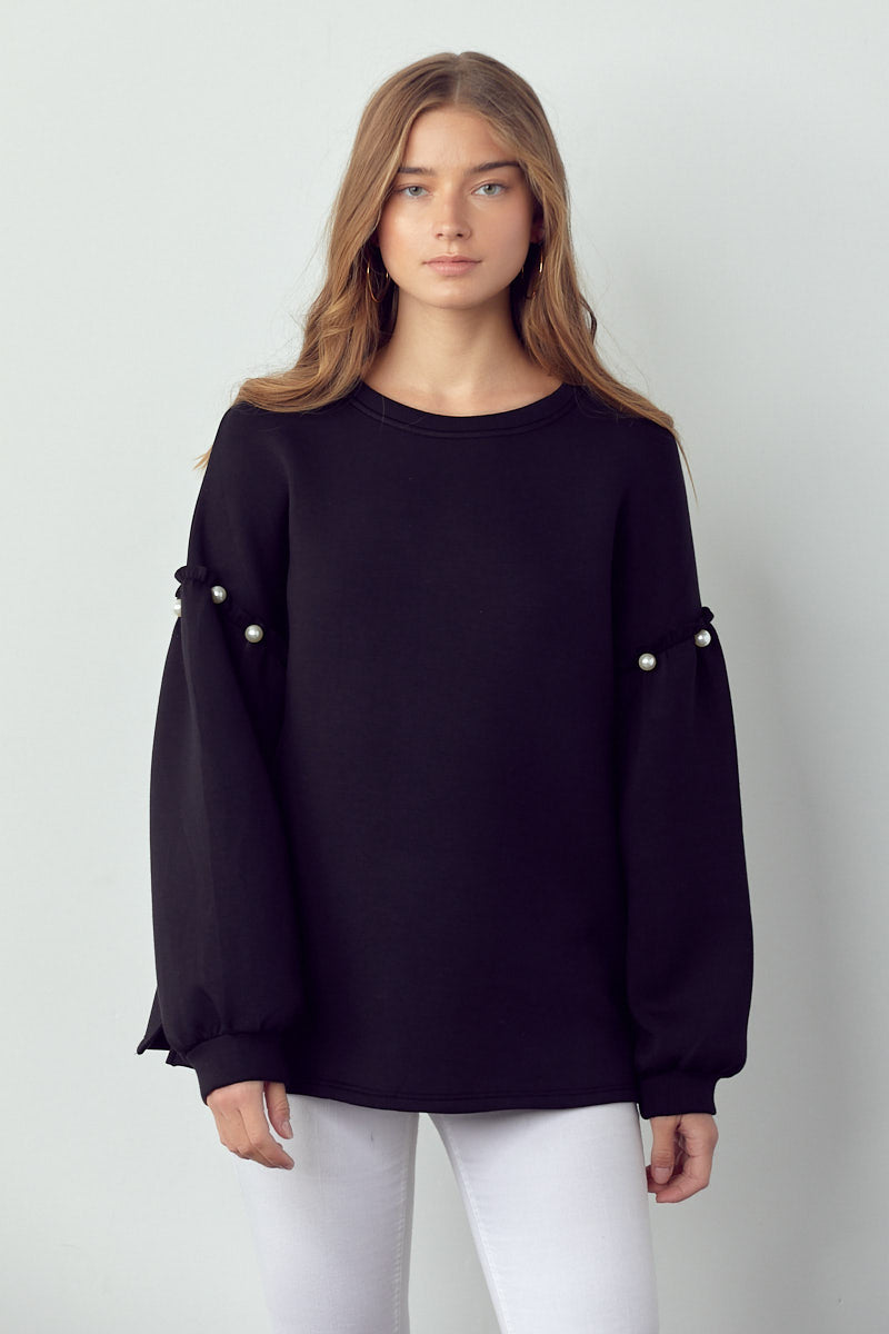 Keda Stretch French Scuba Pearl Top