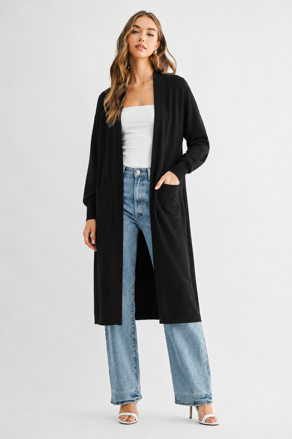 Sandy Sweater Knitted Cardigan with Pleating