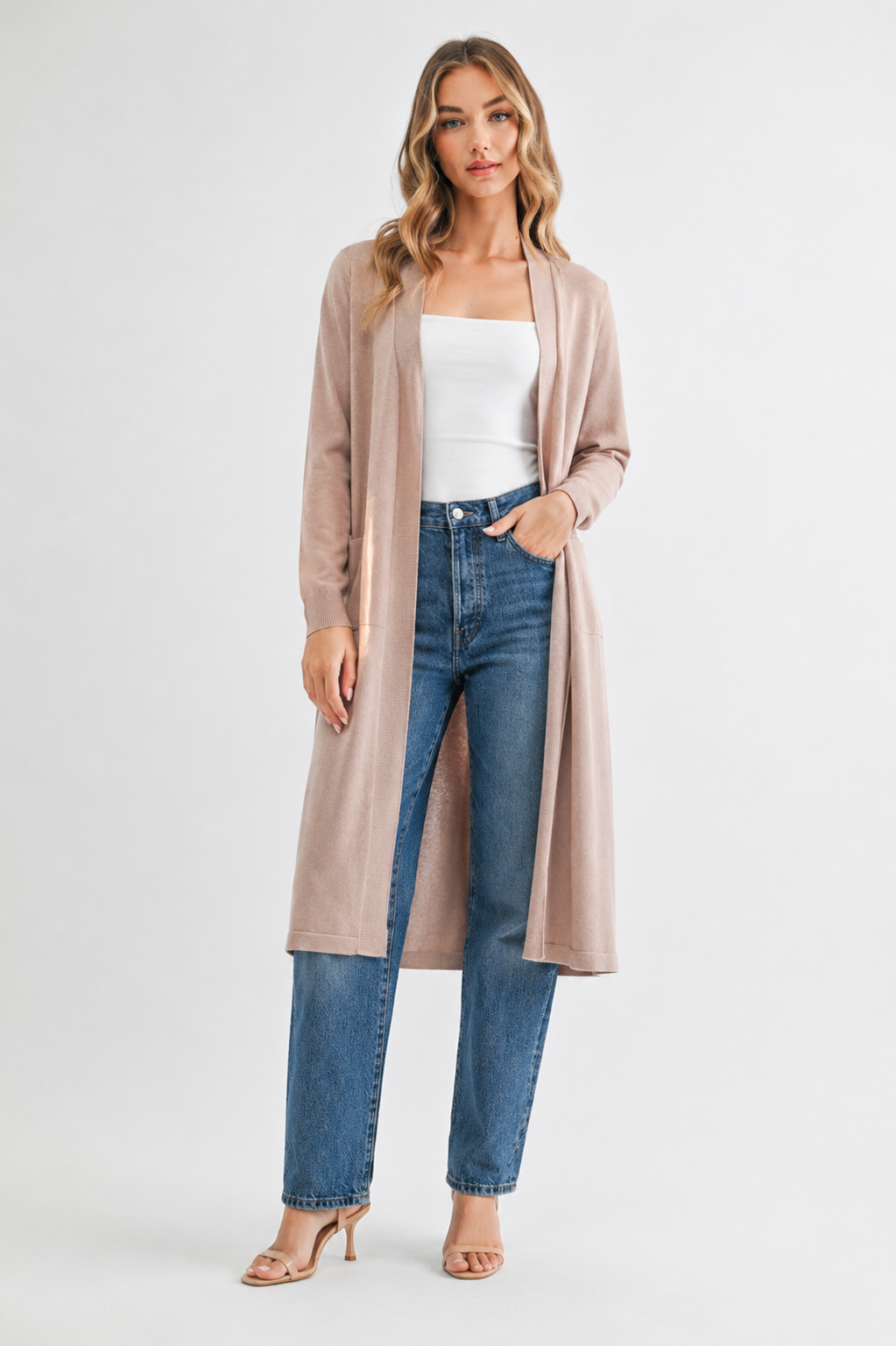 Sandy Sweater Knitted Cardigan with Pleating