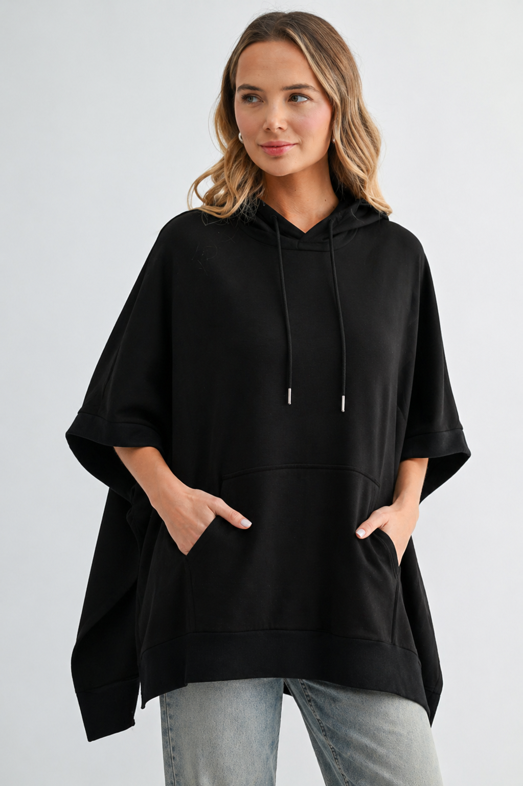Fleta French Scuba Poncho with Hoodie