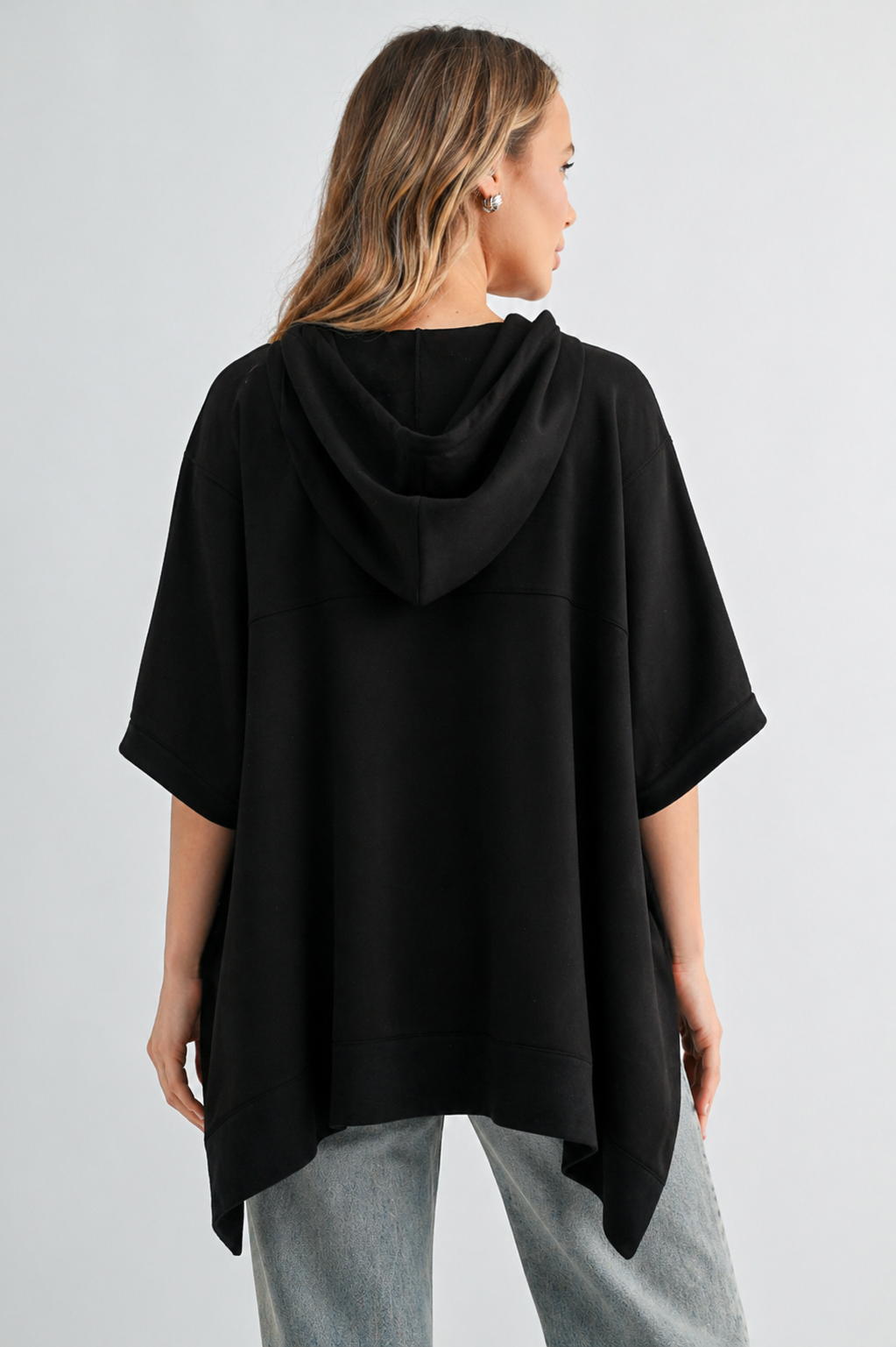 Fleta French Scuba Poncho with Hoodie