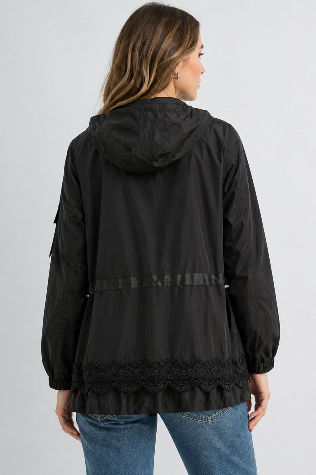 Jadis Woven Windbreaker Jacket with Hoodie