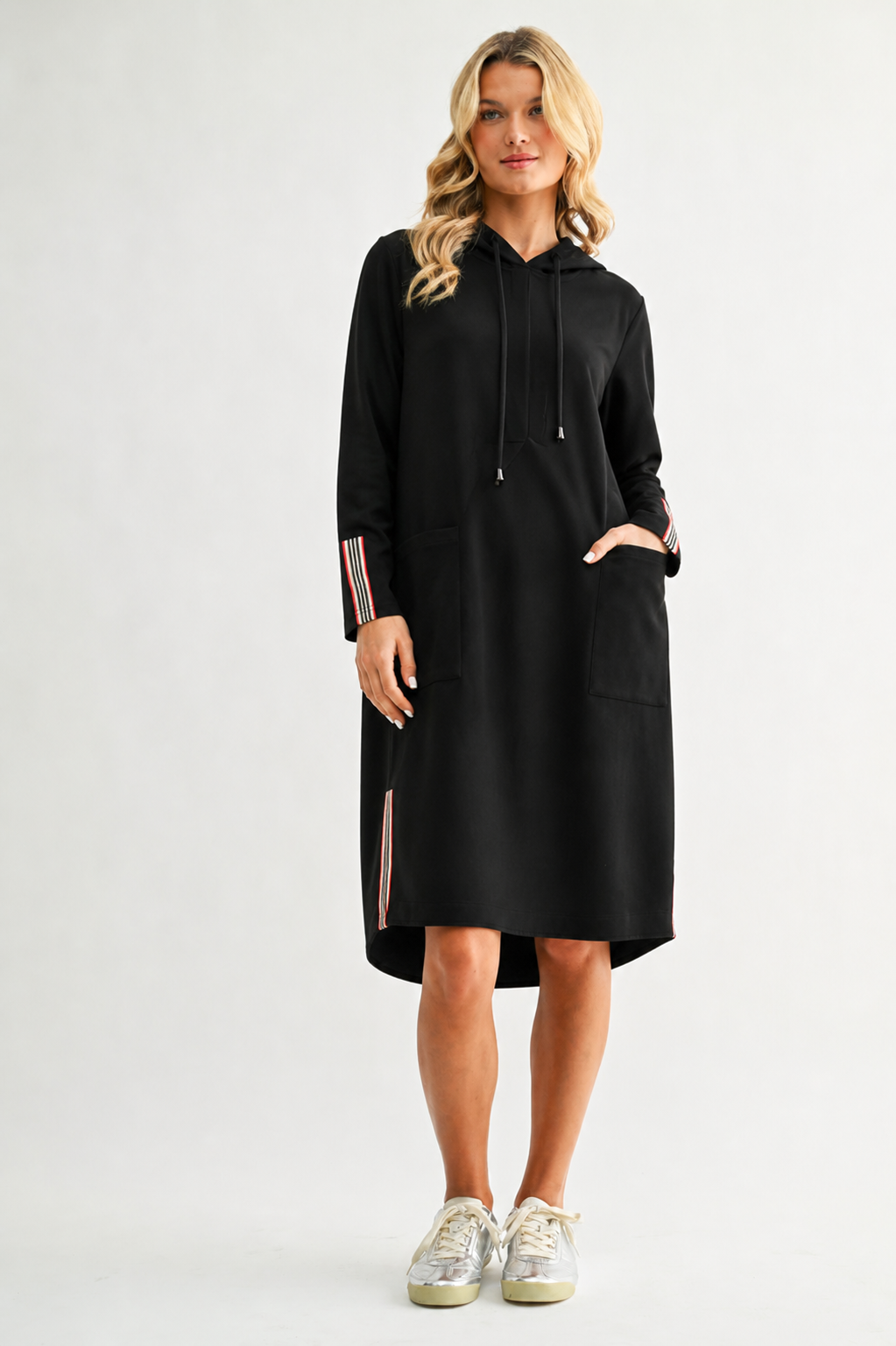 Kylia Crepe Knit Dress with Hoodie