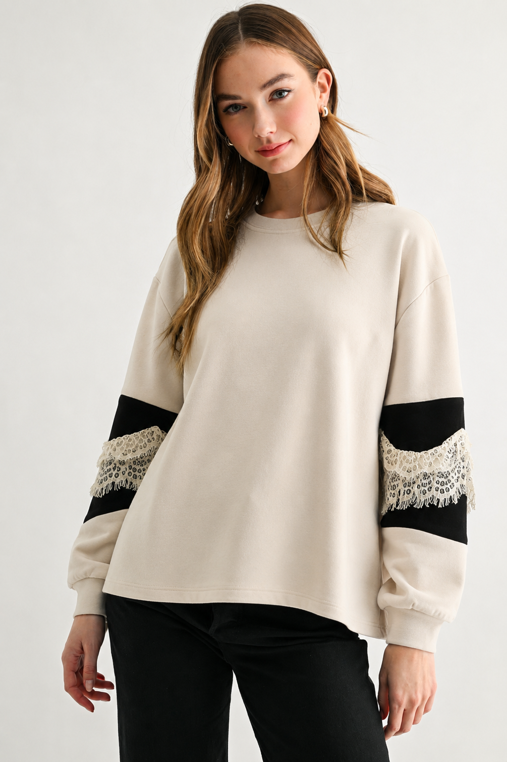 Alisa Stretch Pointe Knit with Lace