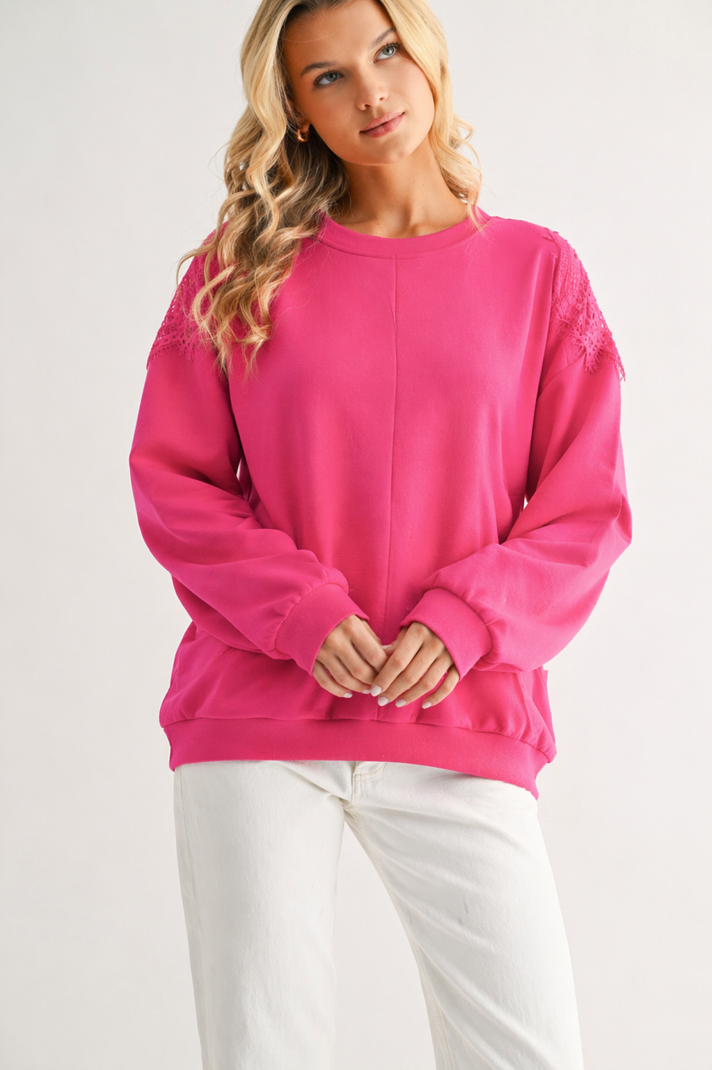Cyndy Stretch Pointe Knit with Lace