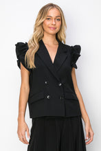 Load image into Gallery viewer, Julie Woven Ruffled Vest