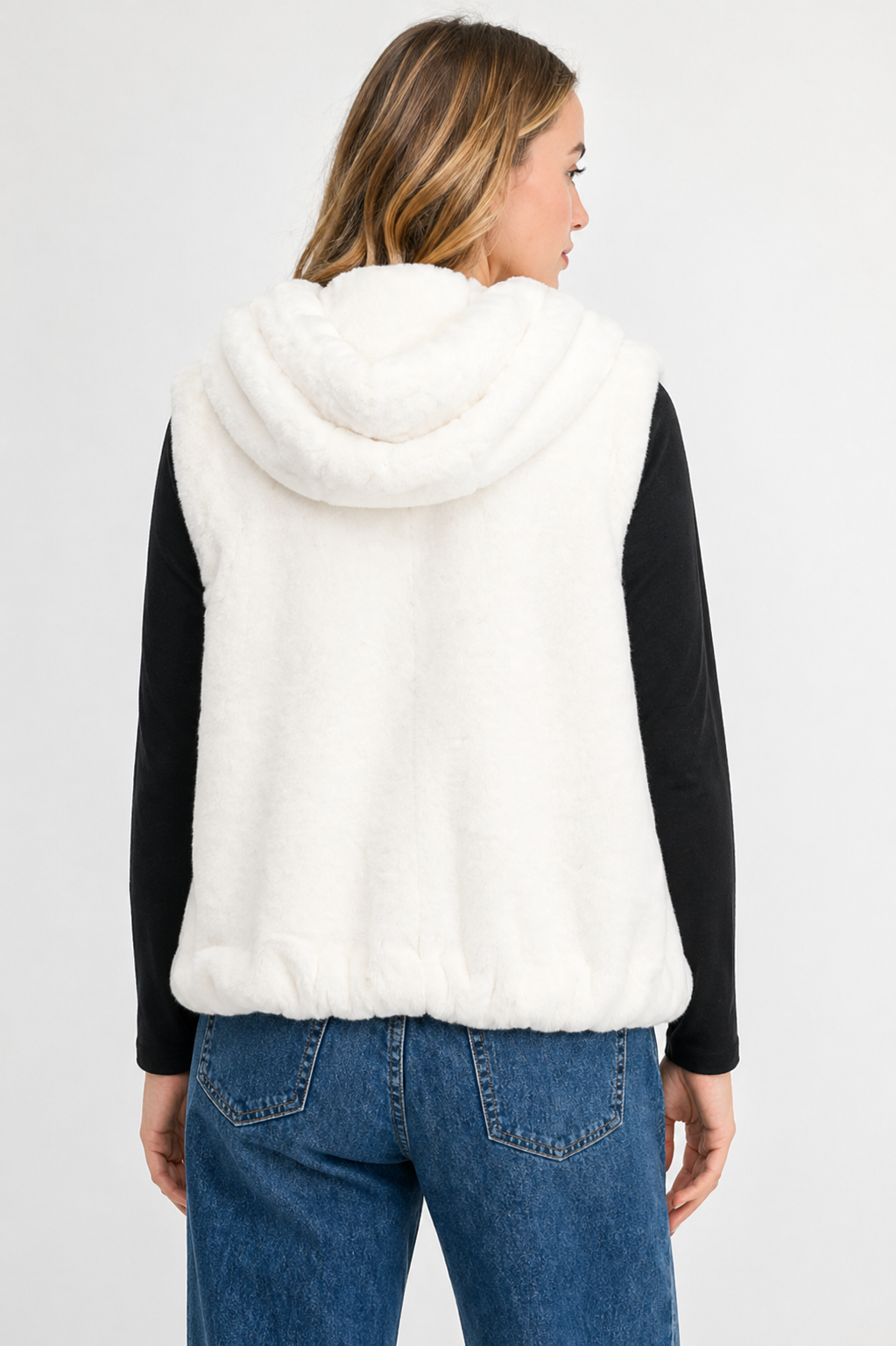 Jackie Fur Vest with Matching Crossbody Fur Bag (Set)