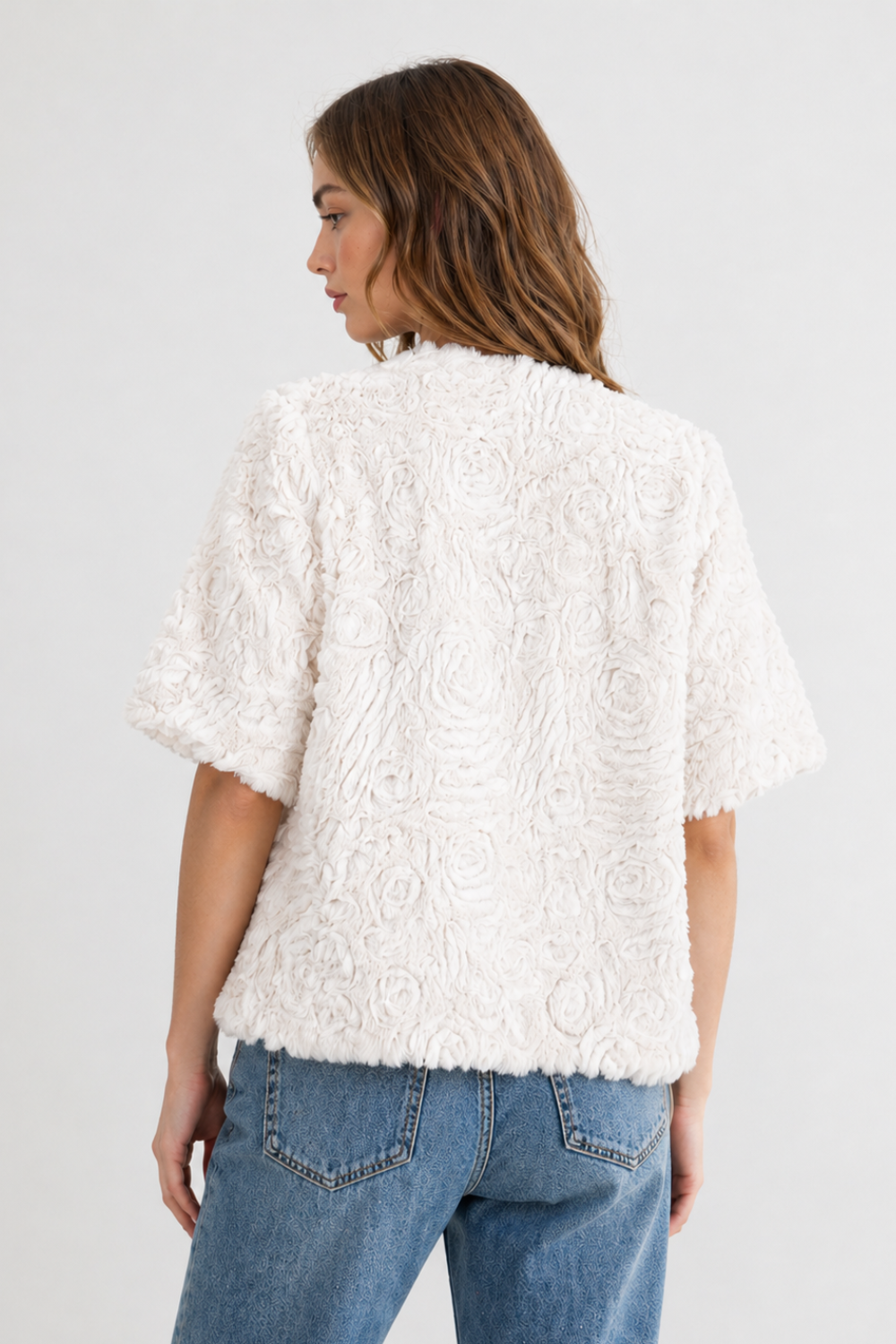 Jody Faux Fur Flower Swirls Jacket