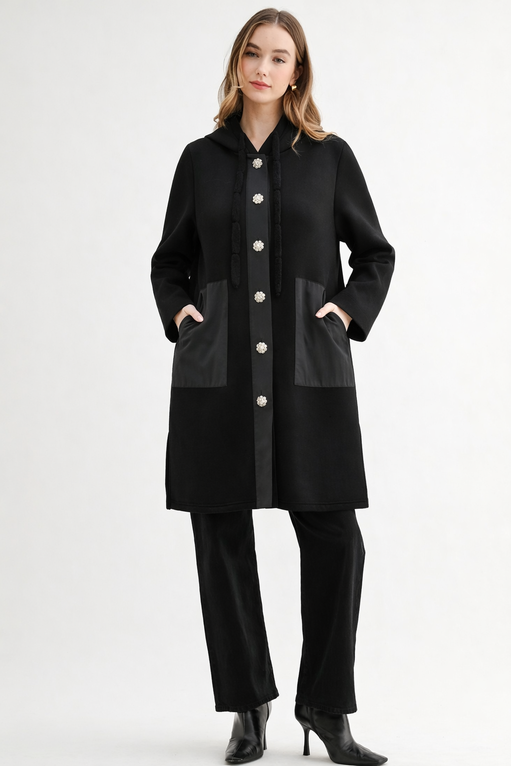 Francesca Stretch French Scuba Jacket with Studs