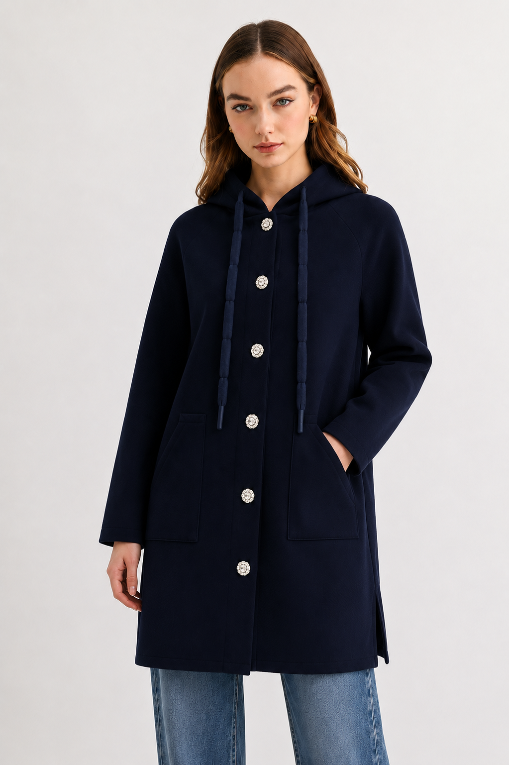 Francesca Stretch French Scuba Jacket with Studs