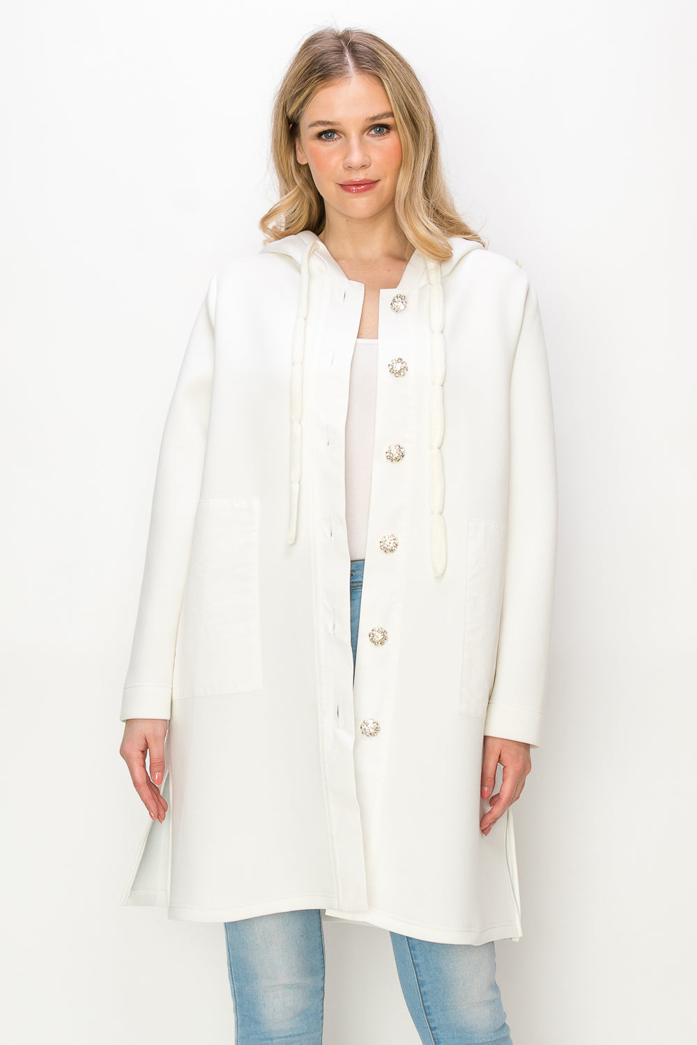 Francesca Stretch French Scuba Jacket with Studs