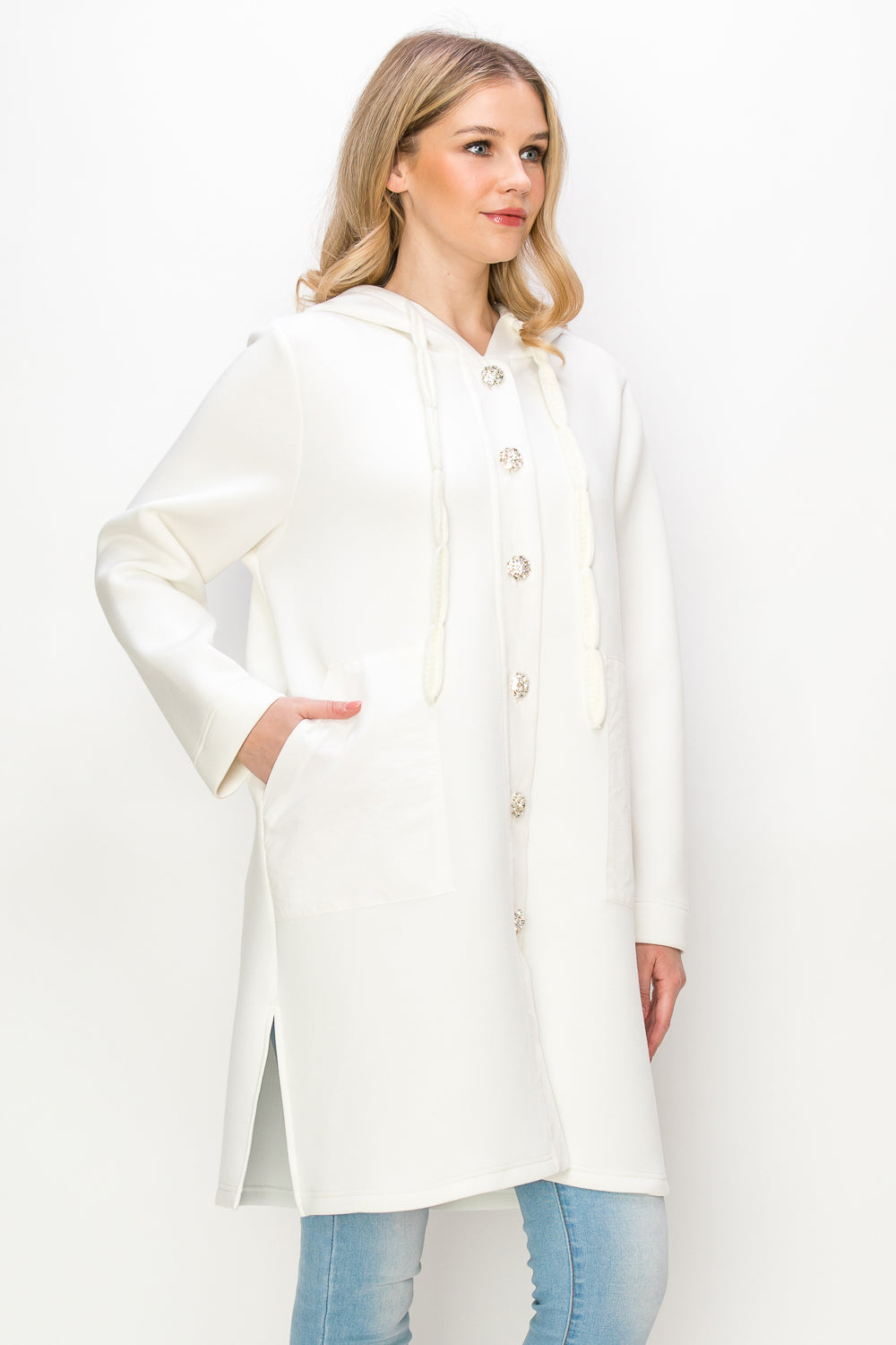 Francesca Stretch French Scuba Jacket with Studs