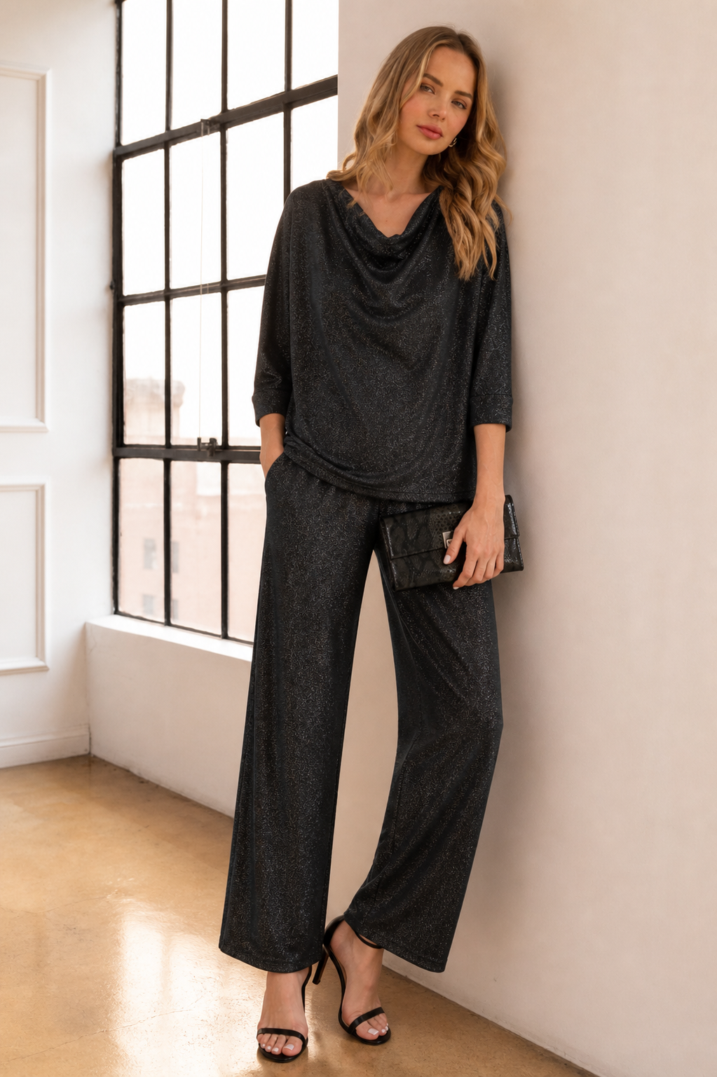 Kris Sparkling Stretch Knit Pant