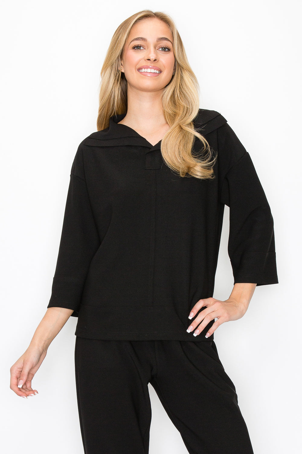 Kourtney Stretch Crepe Knit Top