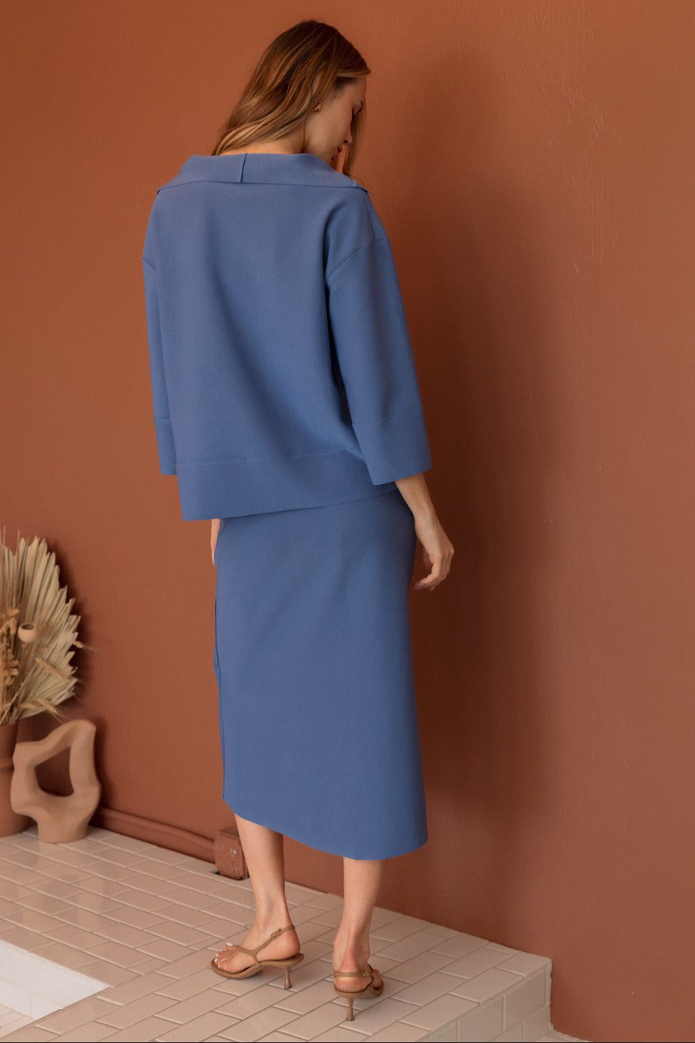 Kamari Stretch Crepe Knit Skirt