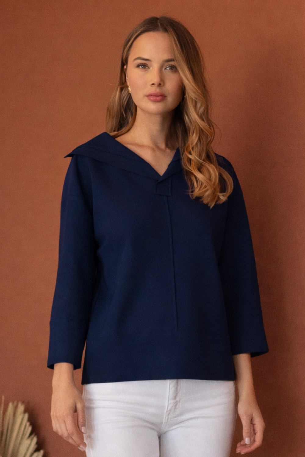 Kourtney Stretch Crepe Knit Top