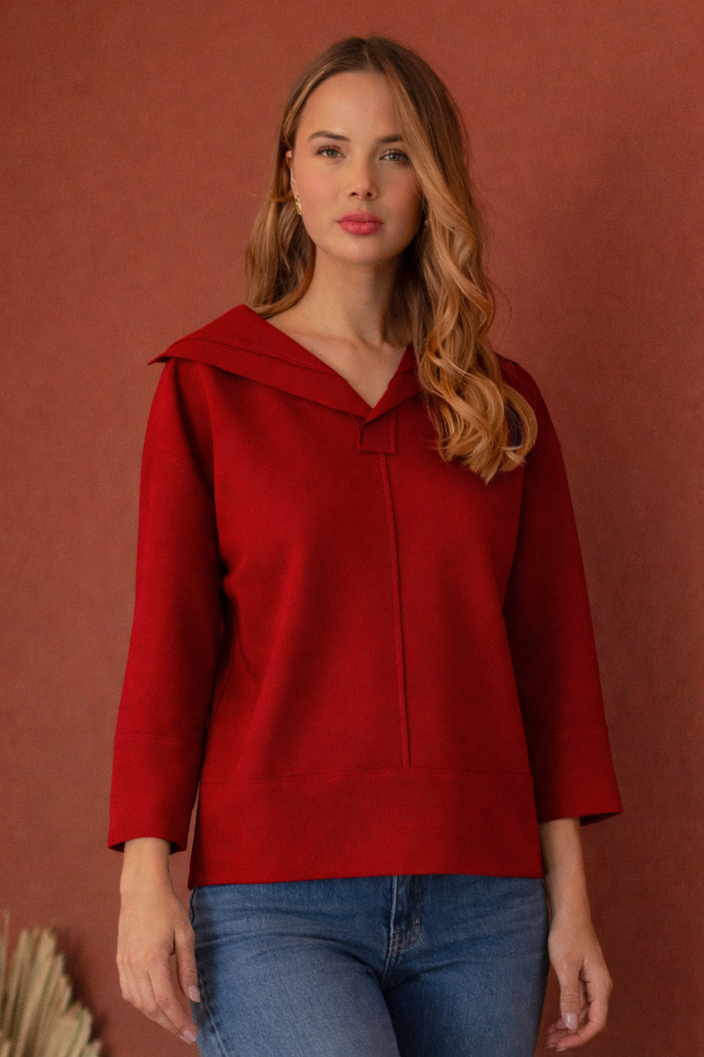 Kourtney Stretch Crepe Knit Top