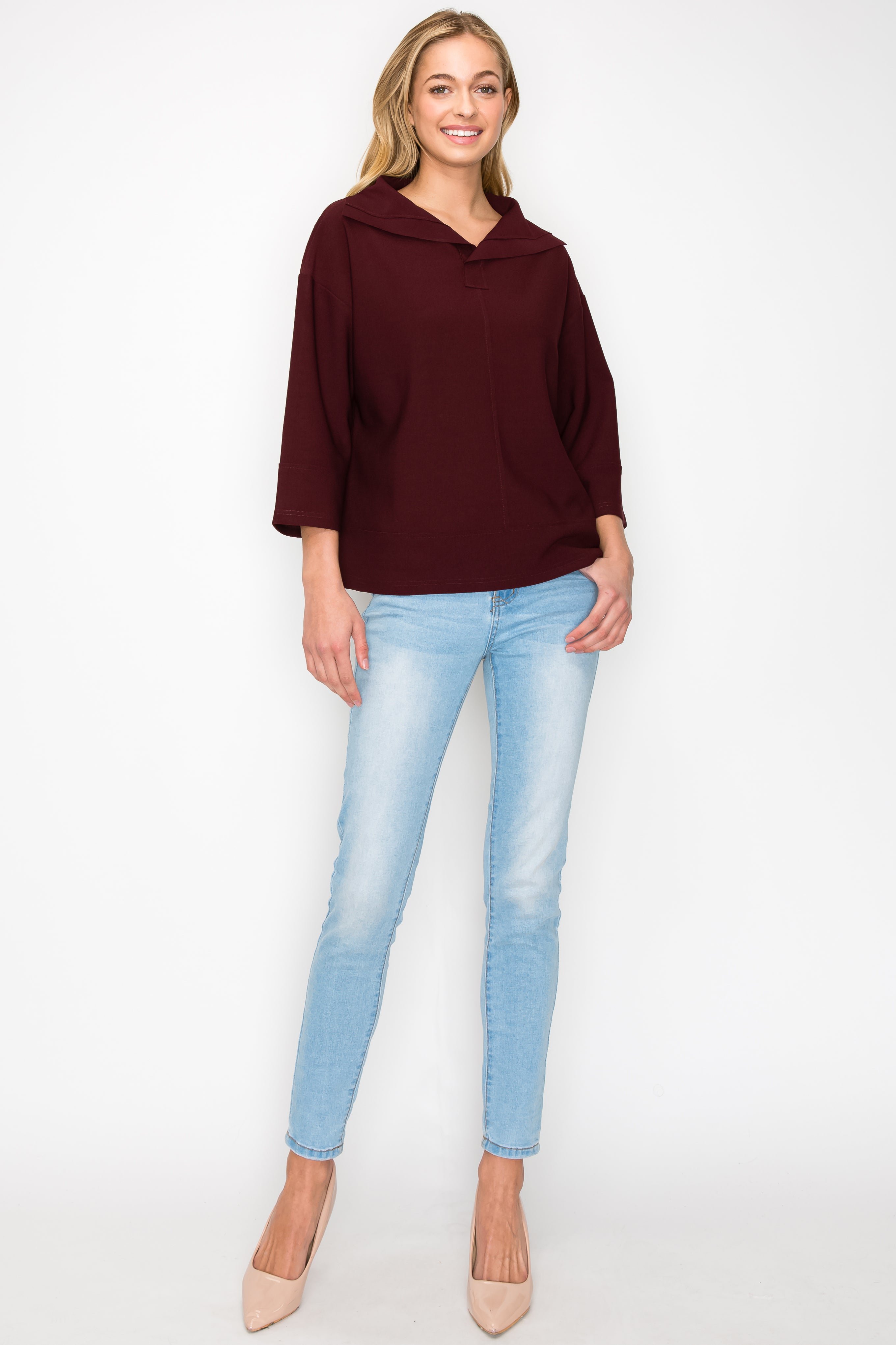 Kourtney Stretch Crepe Knit Top