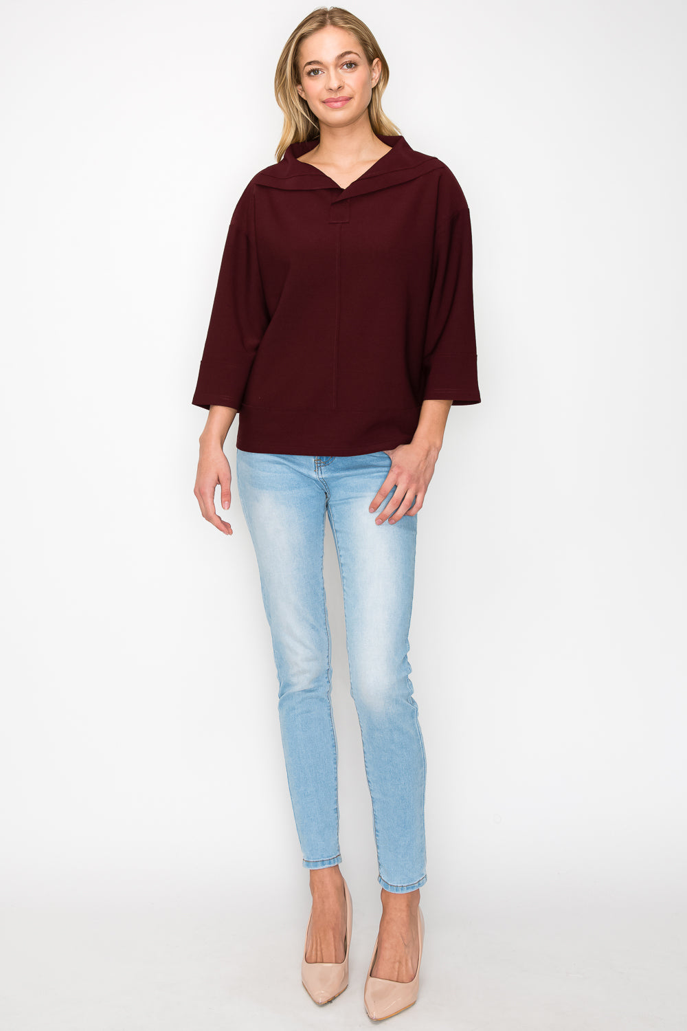 Kourtney Stretch Crepe Knit Top