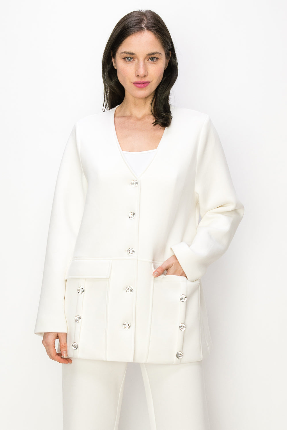 Felicity Jacket with Diamond Studs