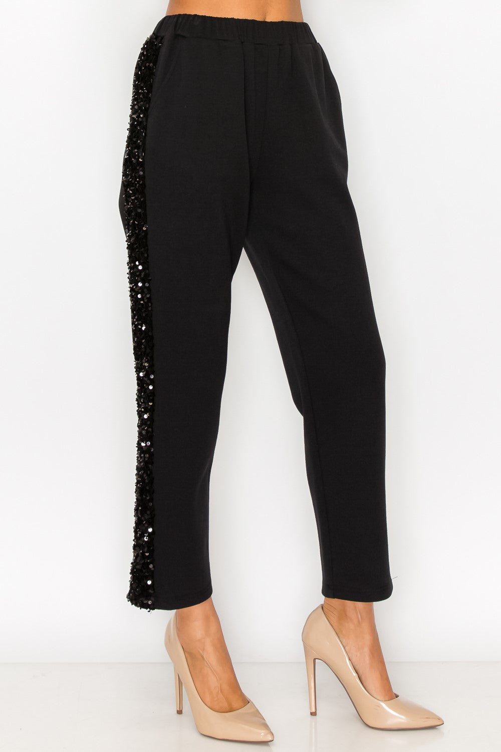 Kenna Knit Pant with Sequin Sparkles