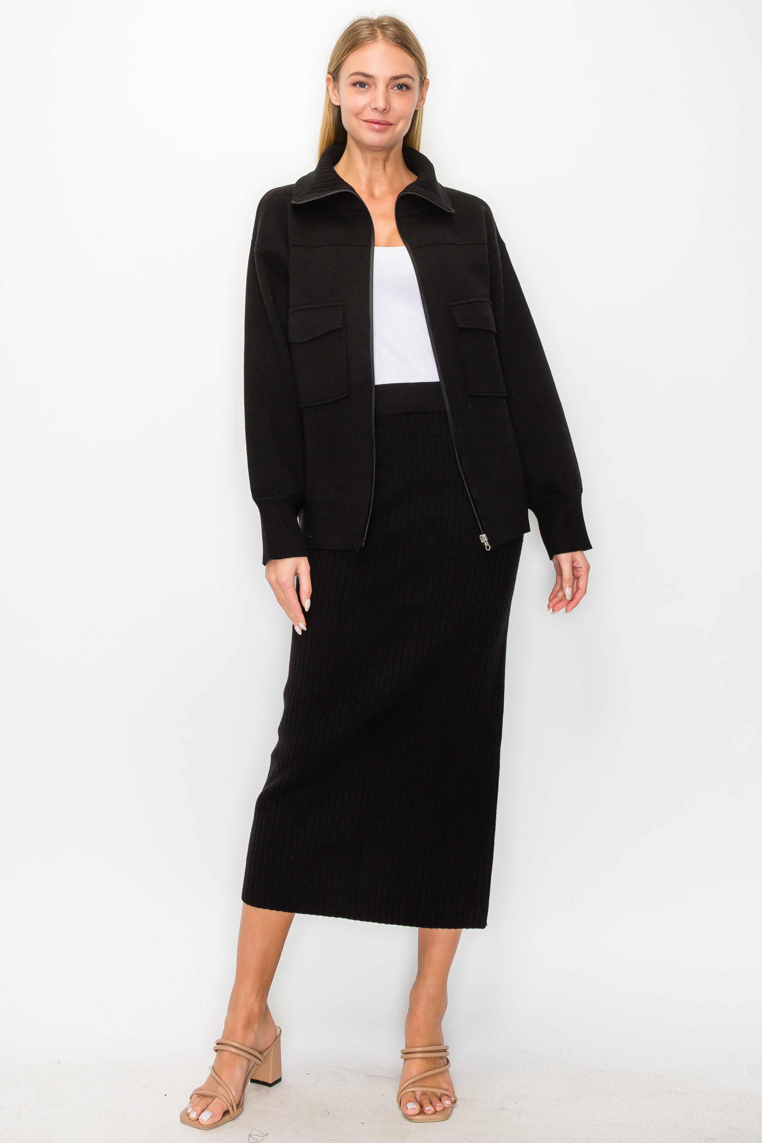 Salma Knitted Stretch Ribbed Skirt