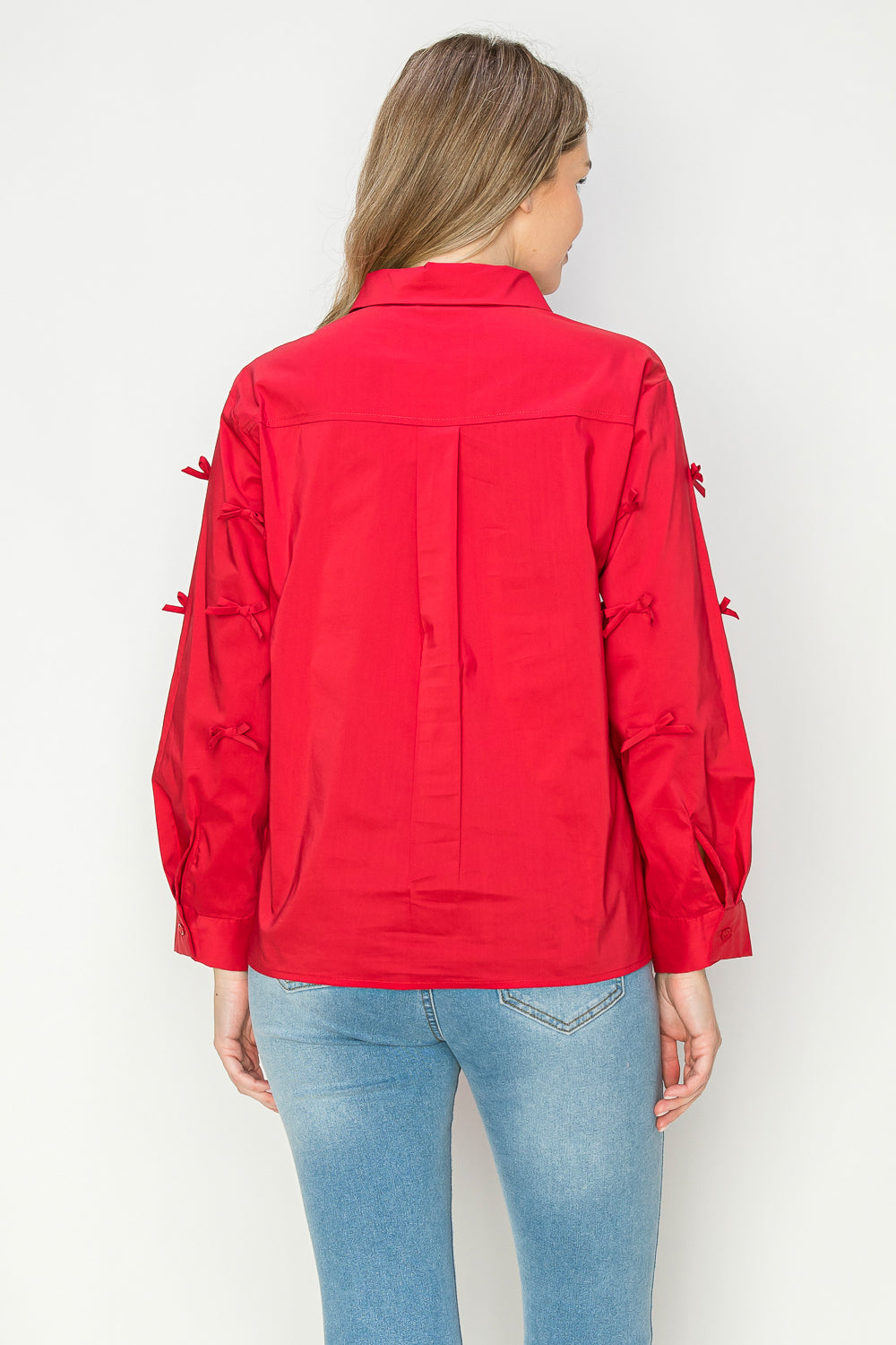 Jerry Cotton Poplin Top with Ribbons