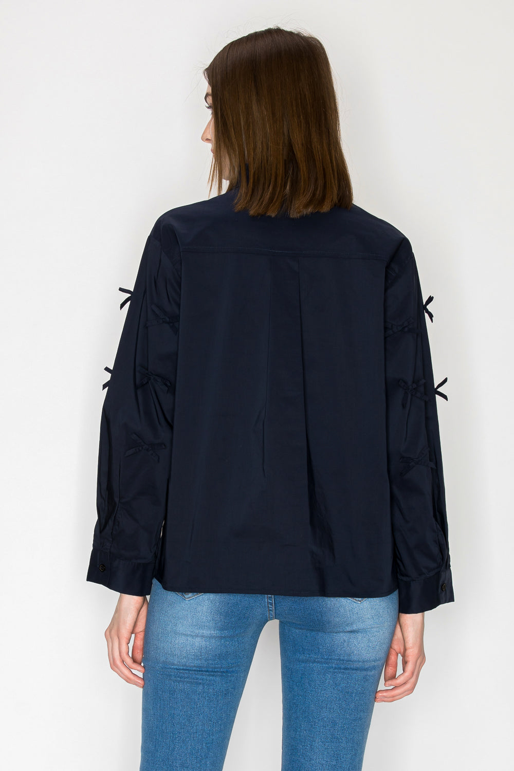 Jerry Cotton Poplin Top with Ribbons