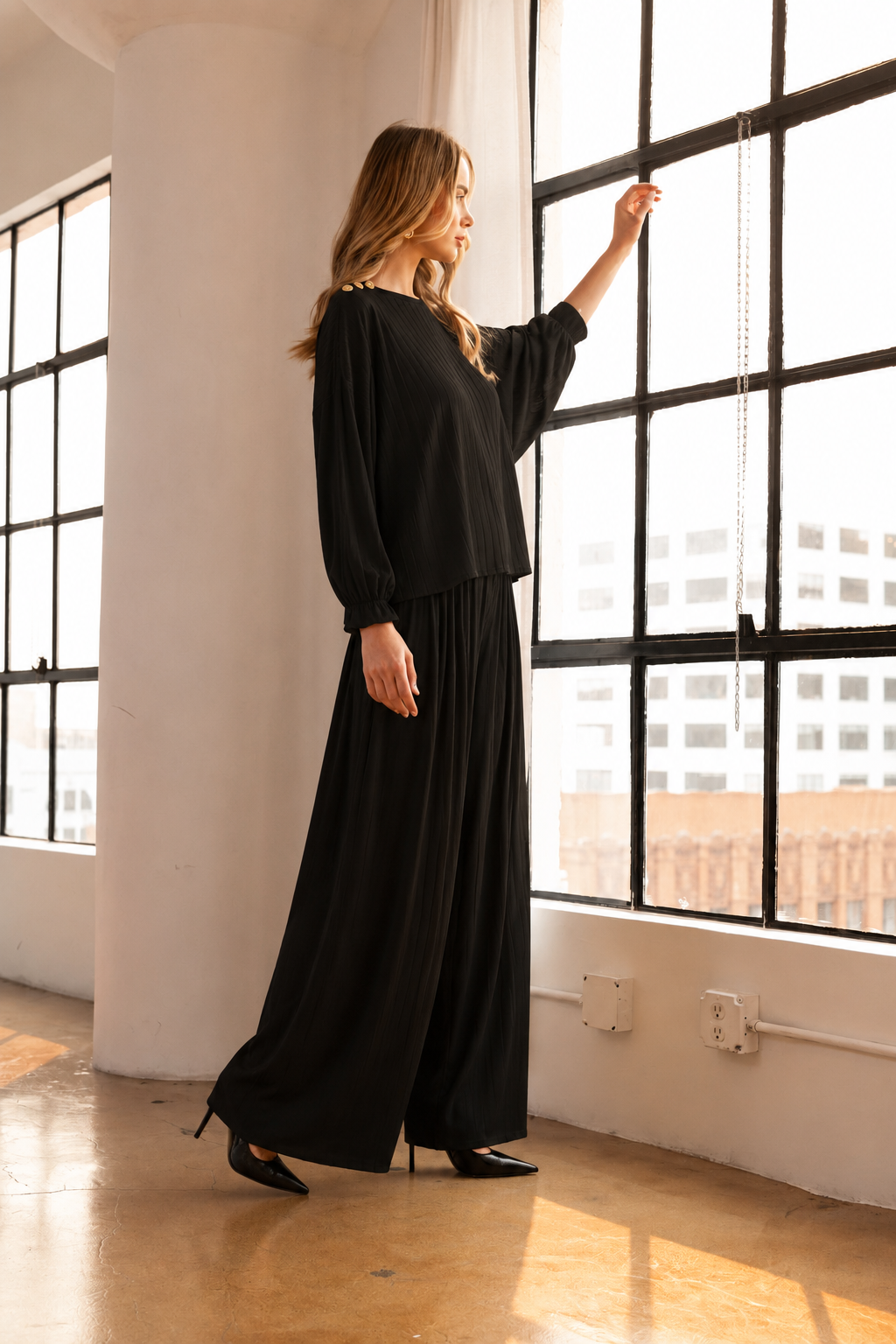 Josie Pleated Palazzo Pant