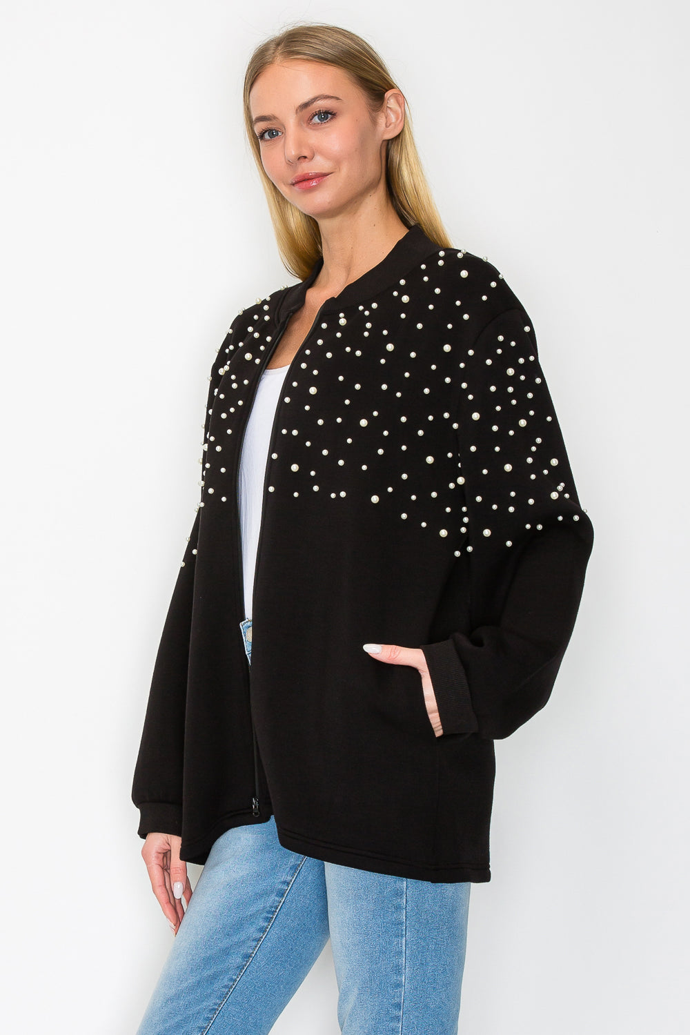 Fania Stretch French Scuba with Pearls