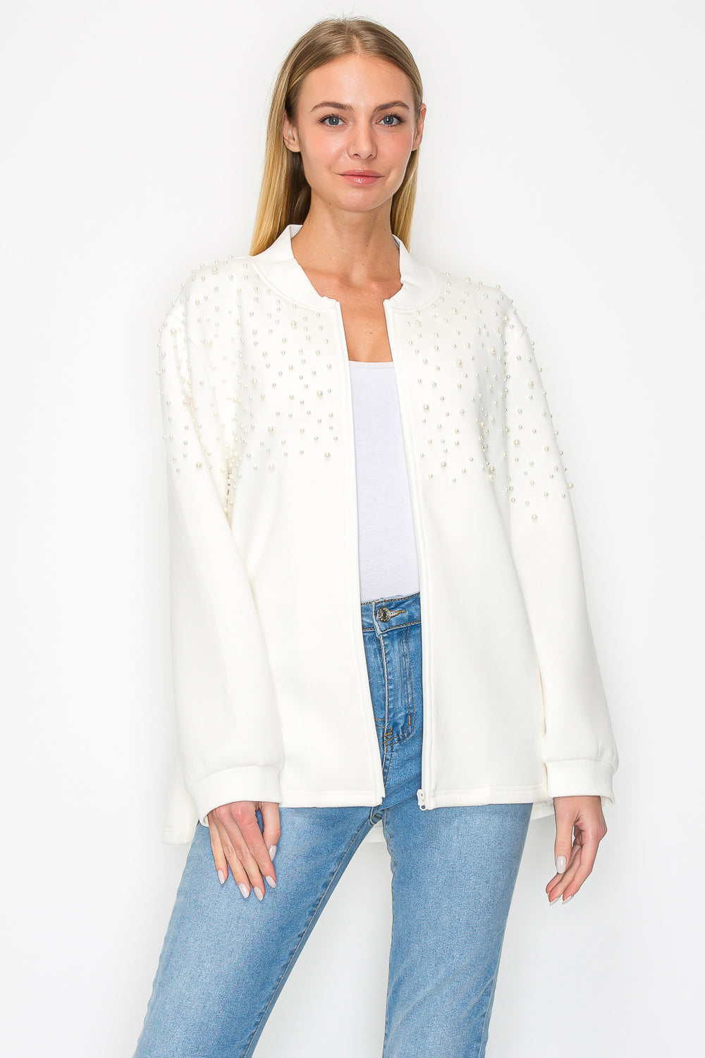 Fania Stretch French Scuba with Pearls