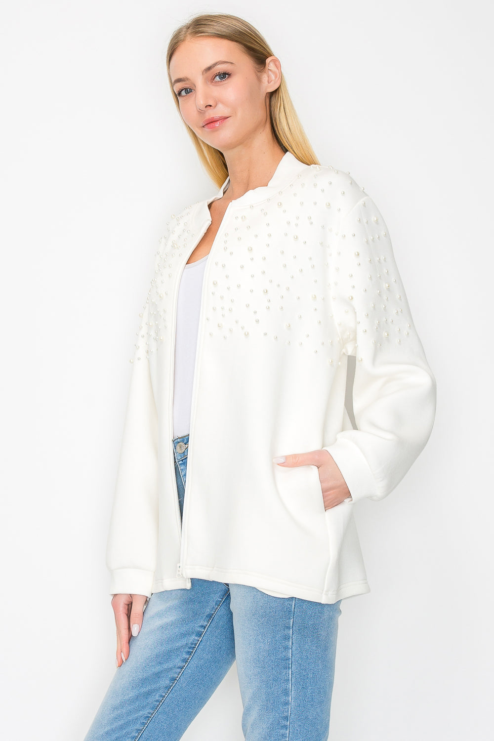 Fania Stretch French Scuba with Pearls