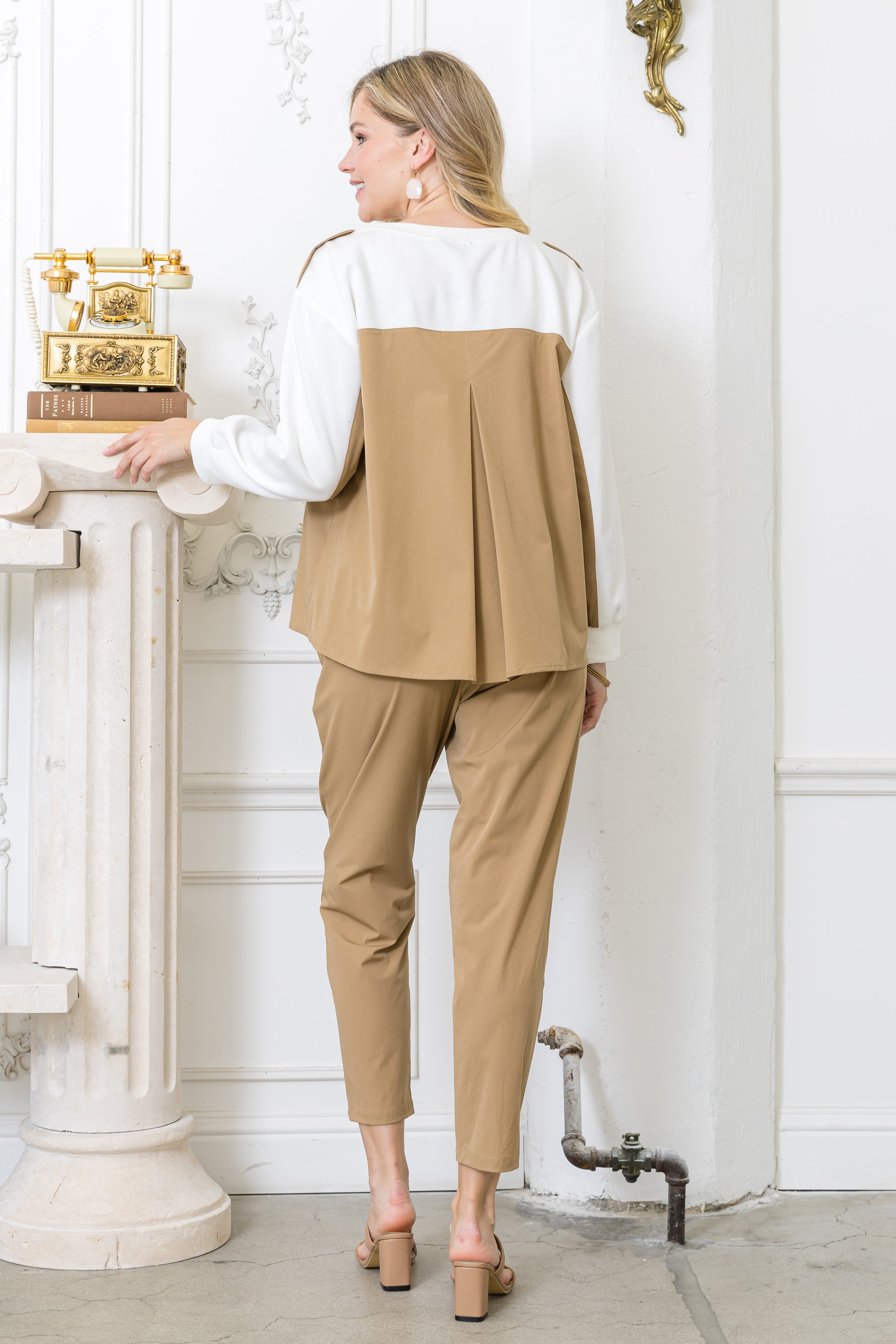 Kamila Stretch Woven & Knit Colorblock