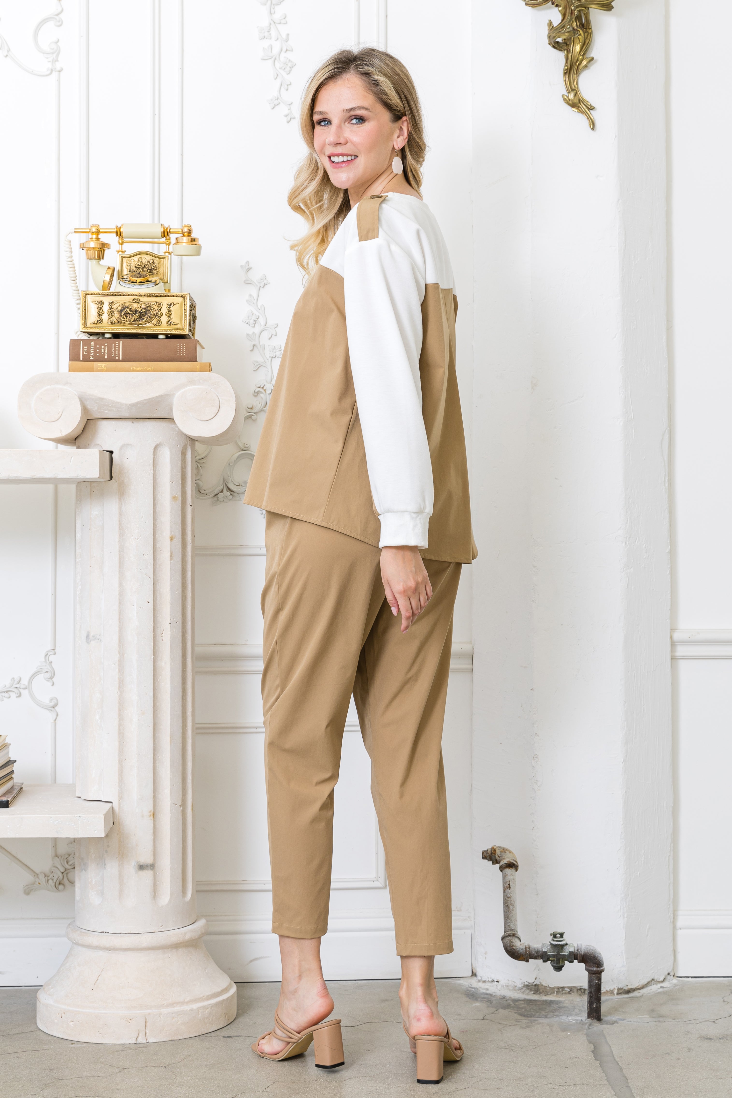 Kamila Stretch Woven & Knit Colorblock