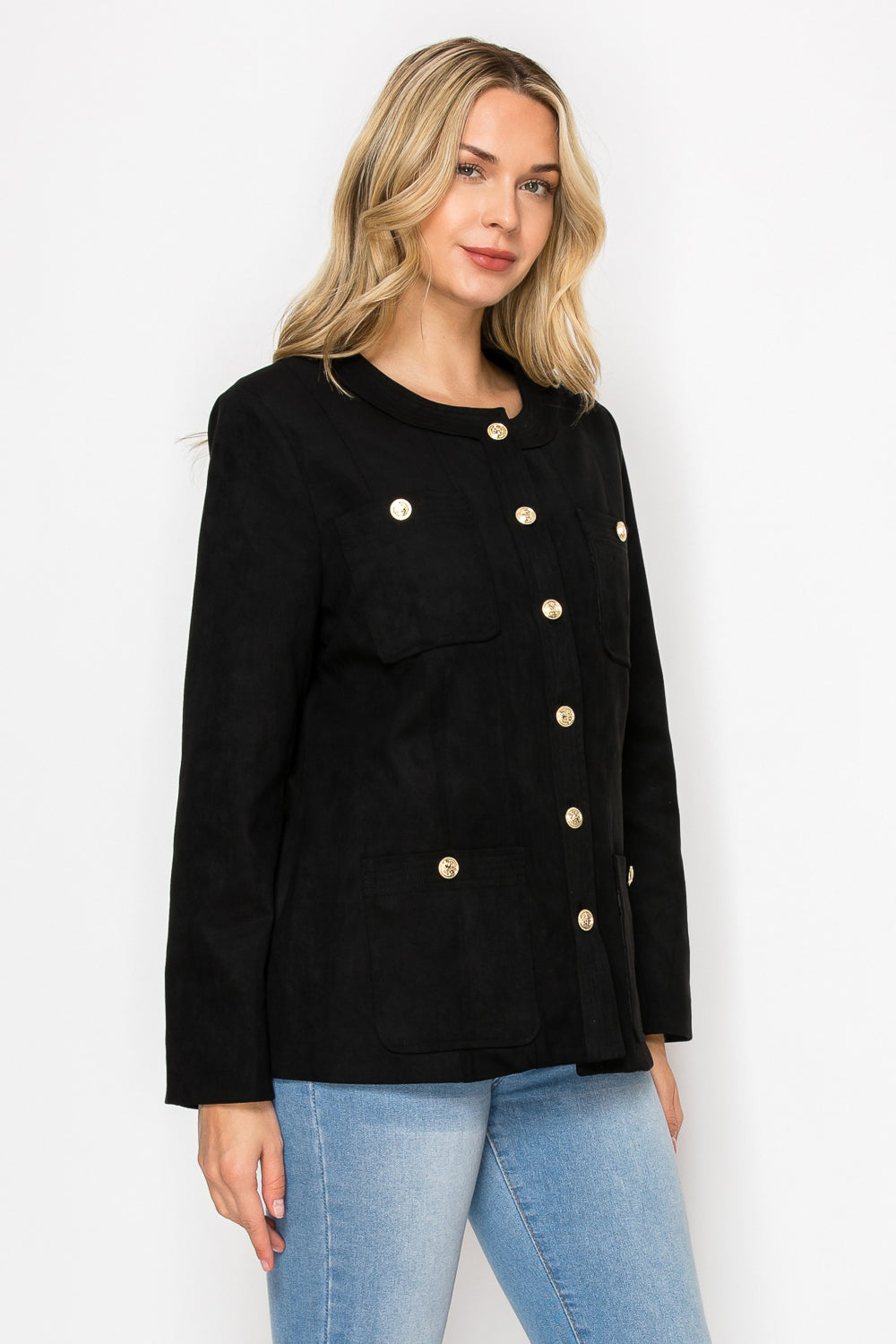 Jadzia Suede Structured Jacket